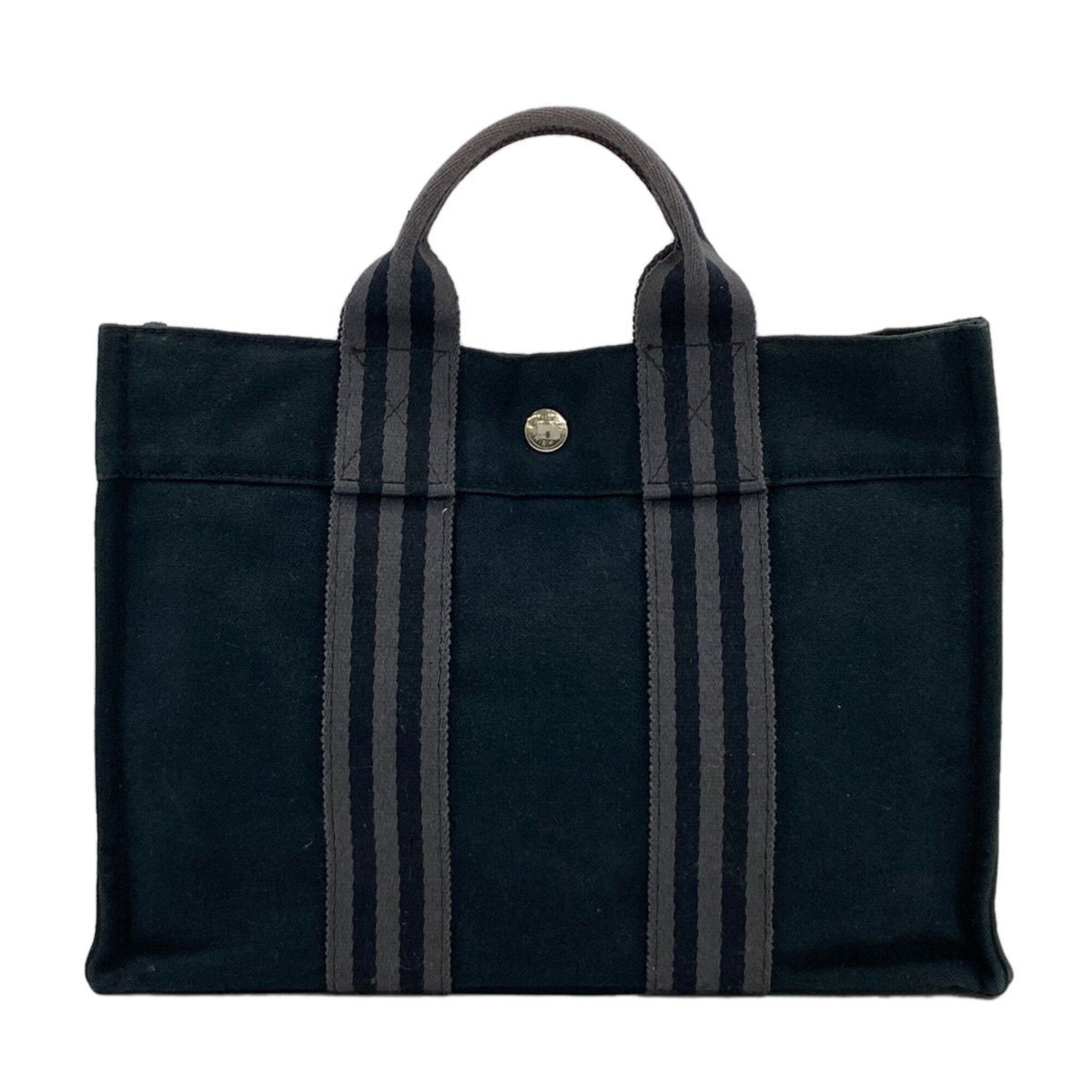 Hermes Black Canvas Tote Bag (Pre-Owned)