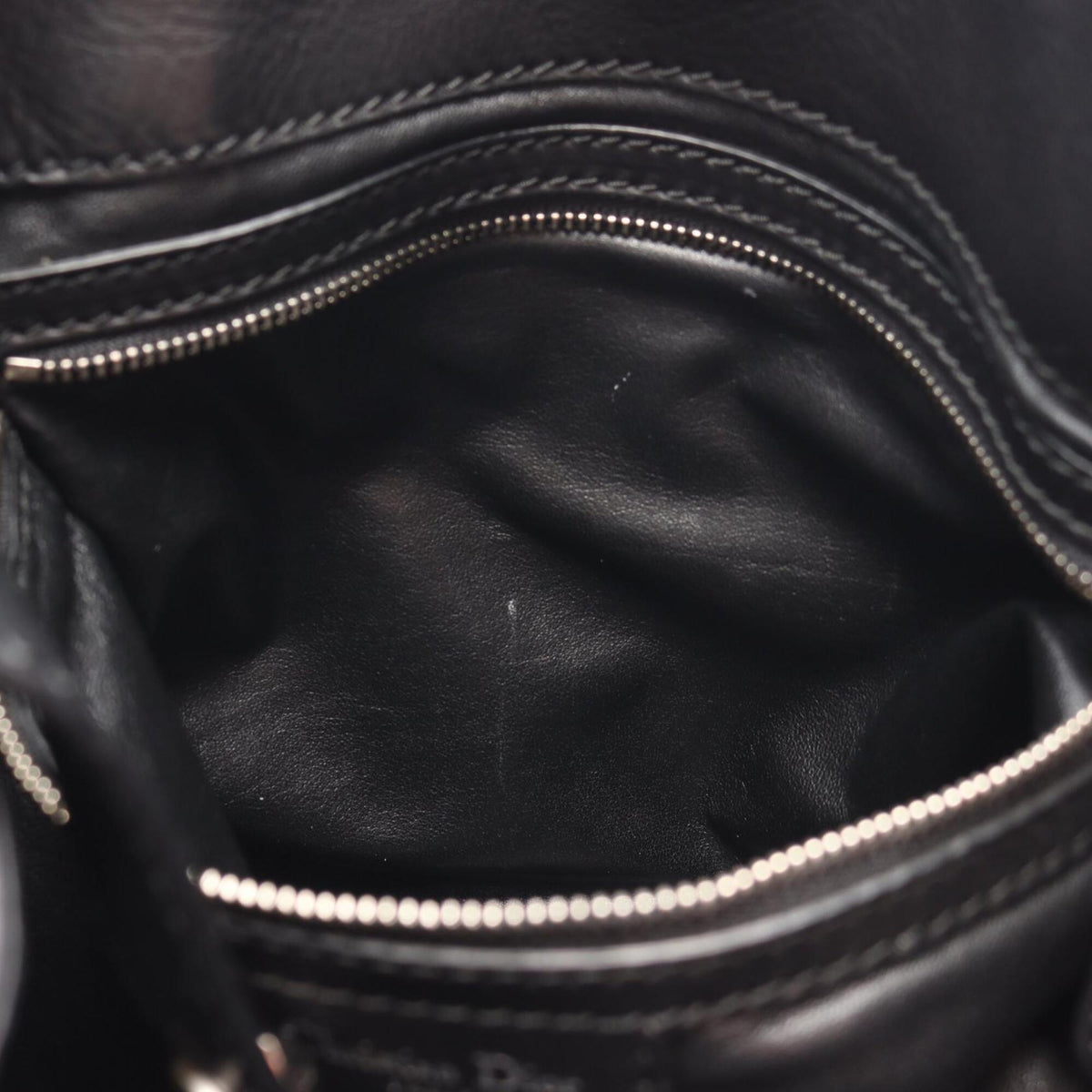 Christian Dior Black Leather Handbag Shoulder Bag (Pre-Owned)