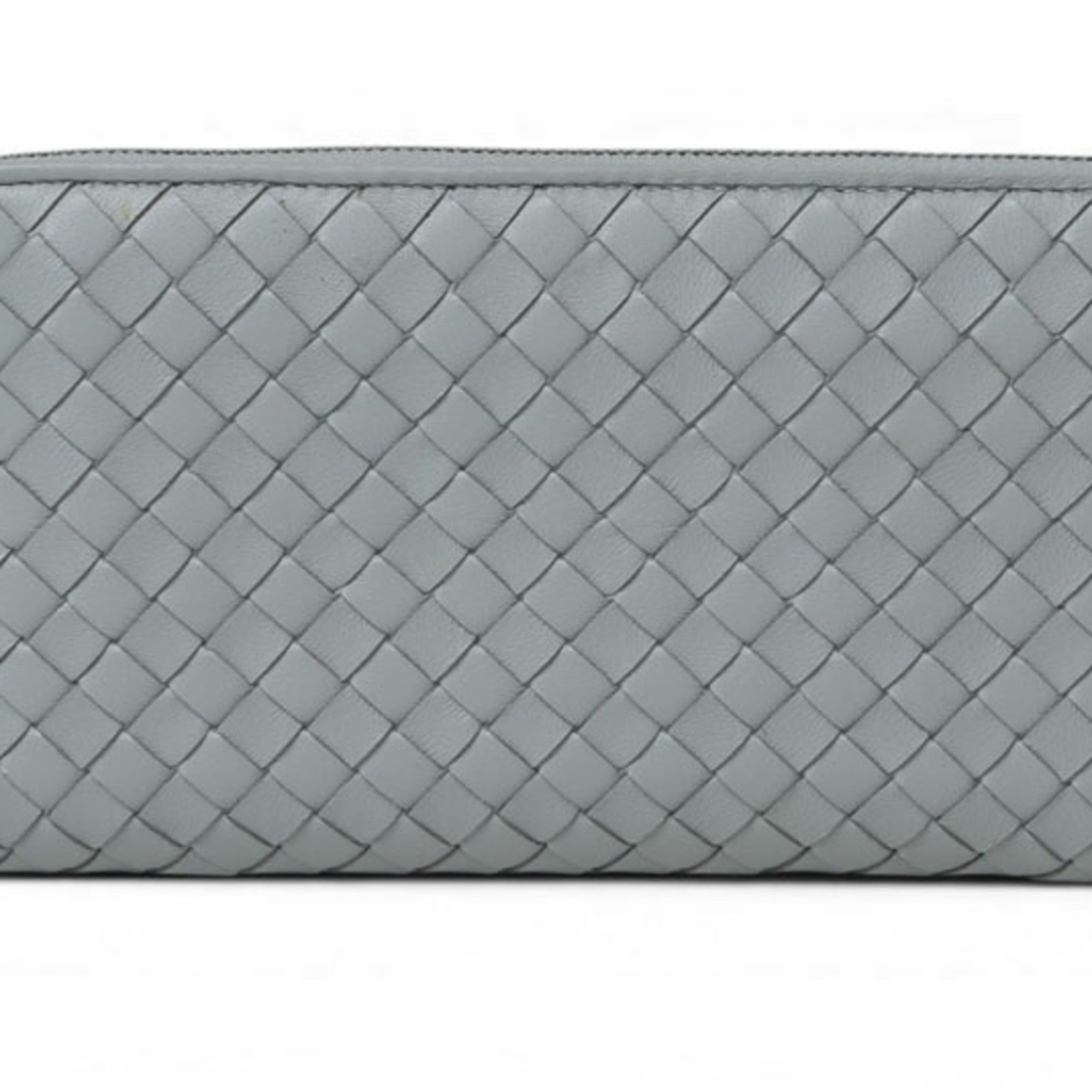 Bottega Veneta Intrecciato Blue Long Wallet (Bi-Fold) (Pre-Owned)