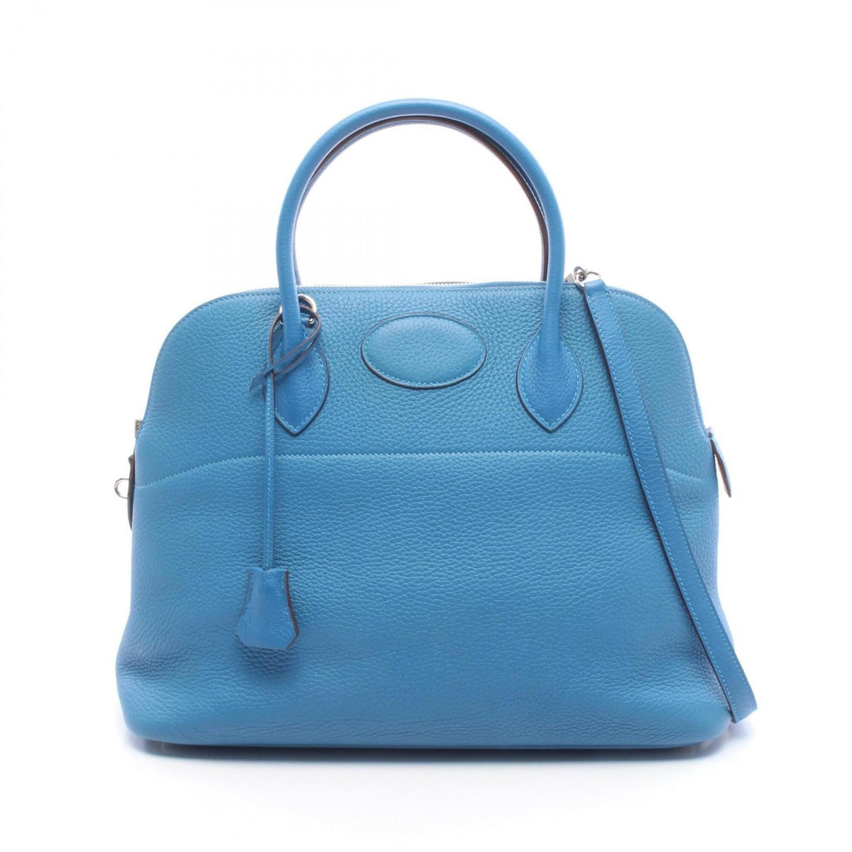 Hermes Blue Taurillon Clemence Leather Leather Handbag (Pre-Owned)