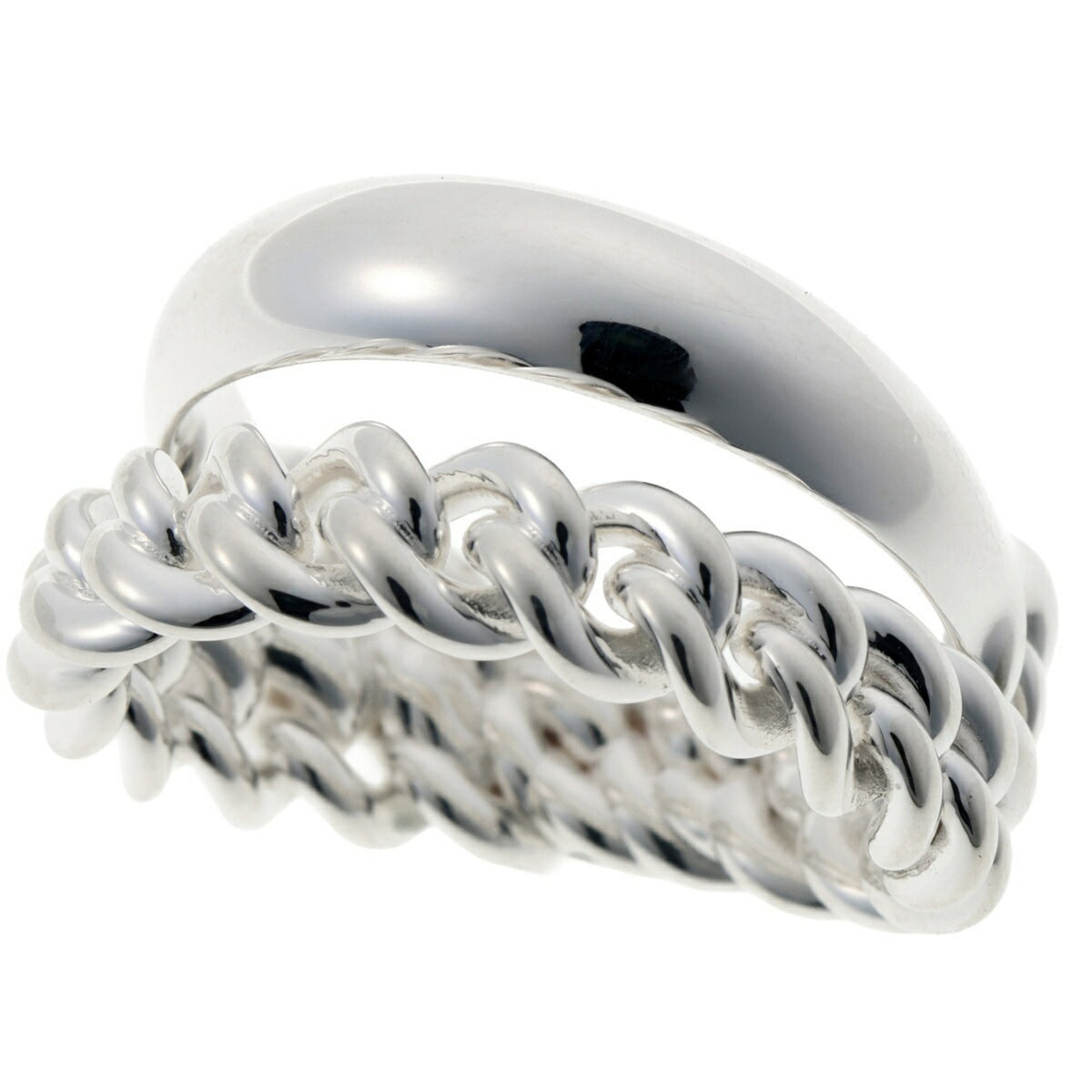 Hermes Silver Silver 925 Band Ring (Pre-Owned)