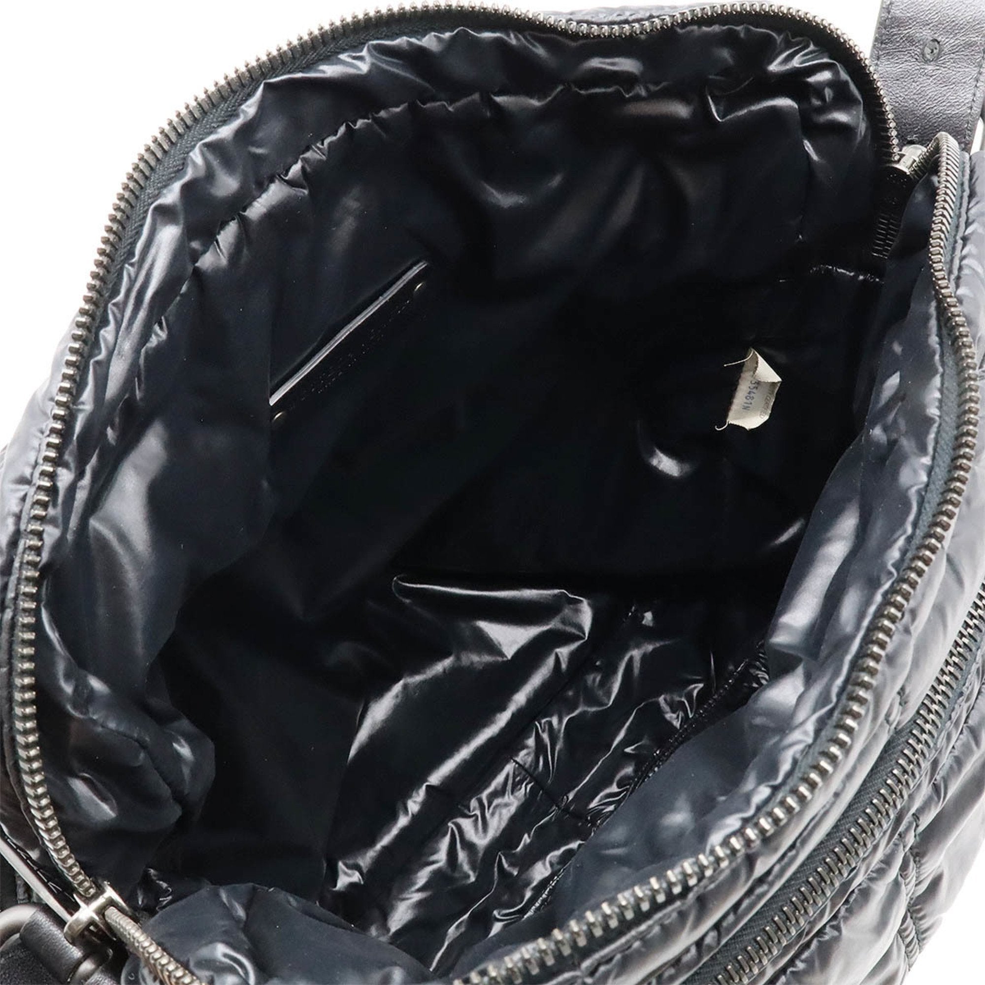 Bottega Veneta Black Nylon Leather Shoulder Bag (Pre-Owned)