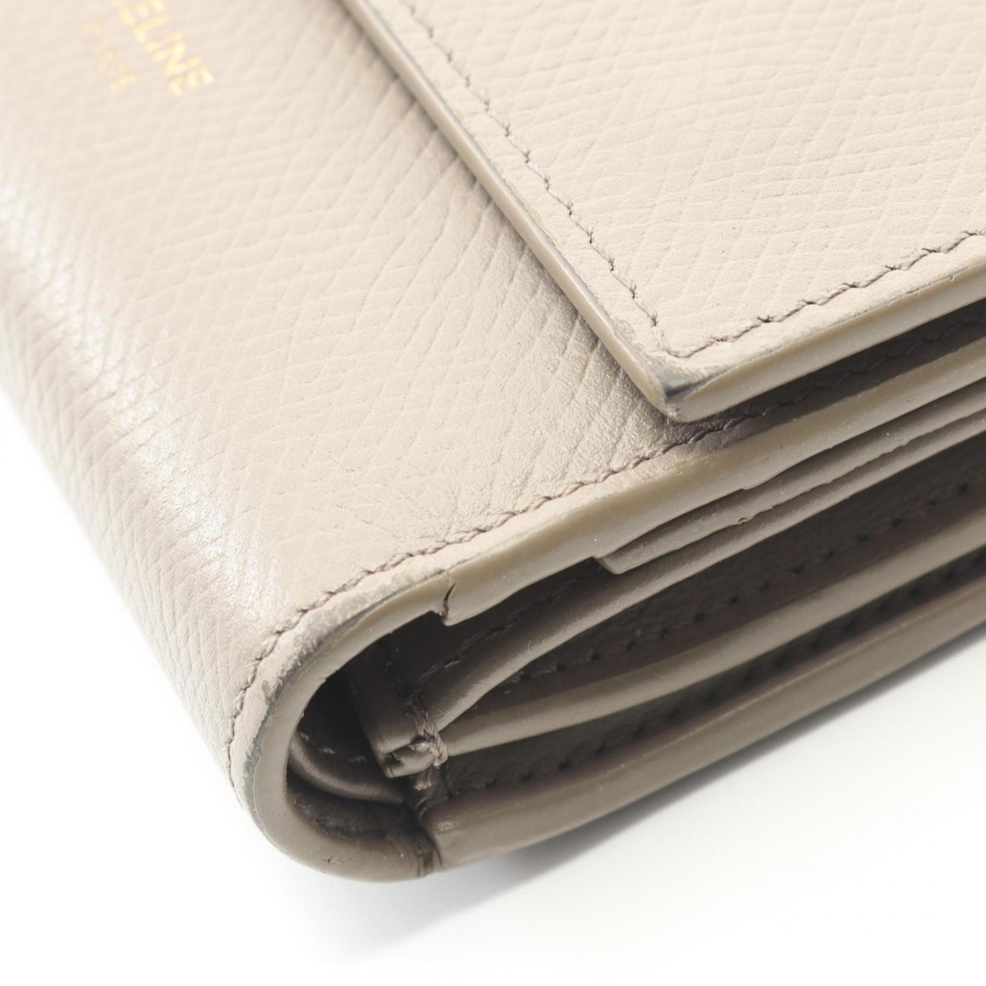 Celine Beige Leather Wallet (Tri-Fold) (Pre-Owned)