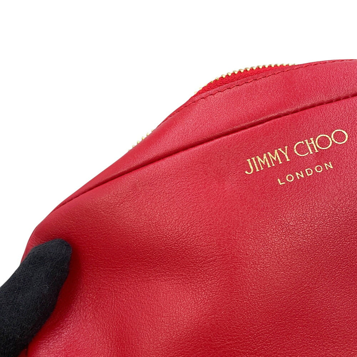 Jimmy Choo Red Color Leather Handbag Shoulder Bag (Pre-Owned)