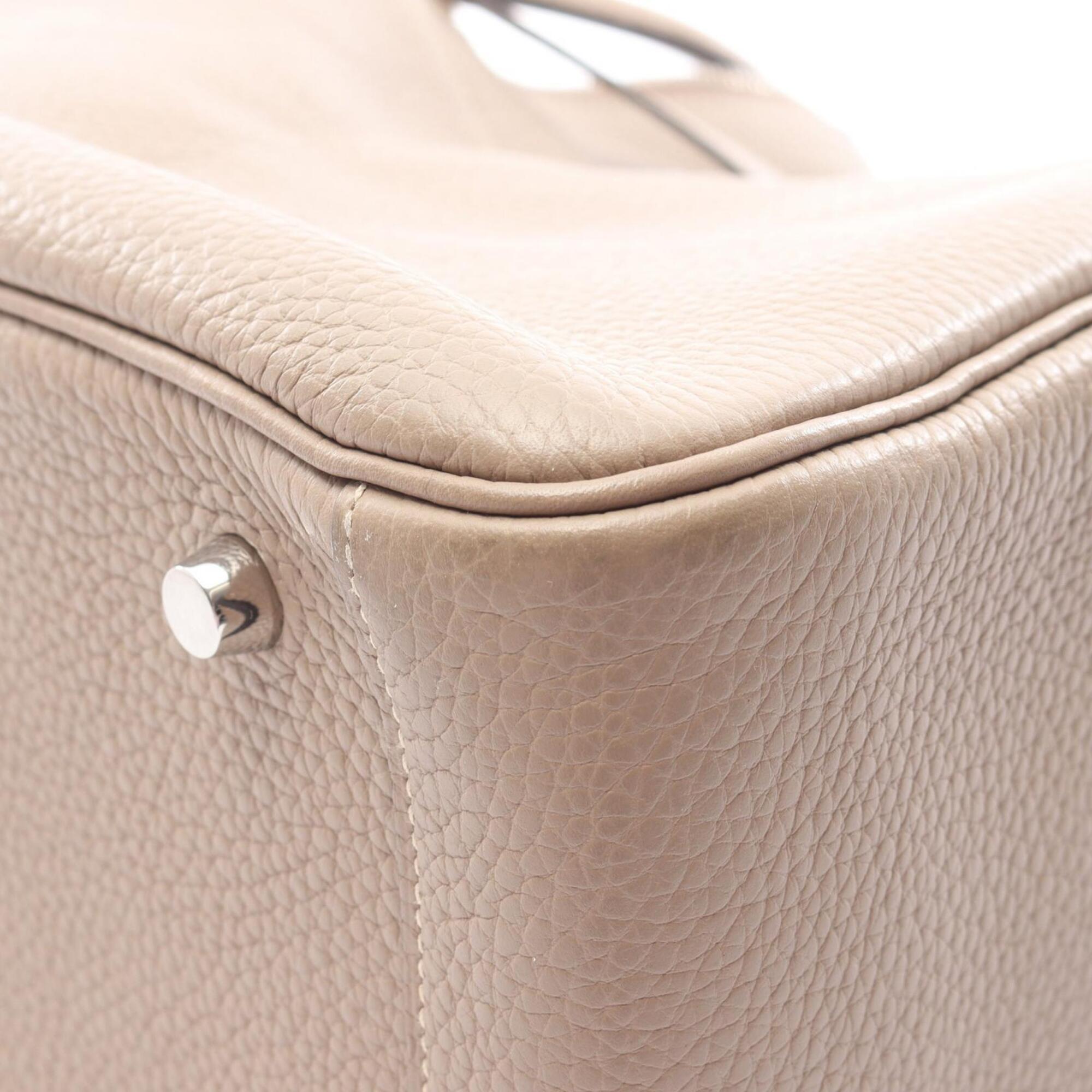 Hermes Beige Taurillon Clemence Leather Handbag Shoulder Bag (Pre-Owned)