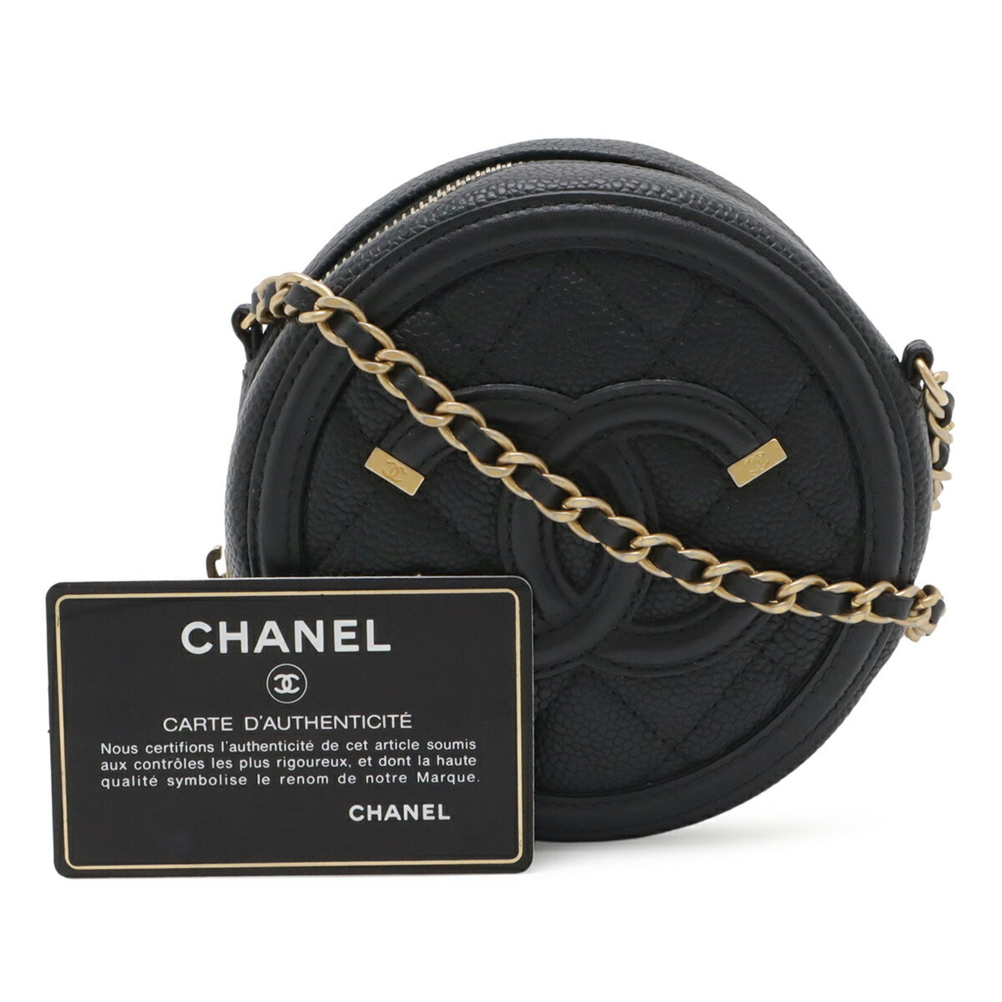 Chanel Black Grained Calfskin Pochette (Pre-Owned)