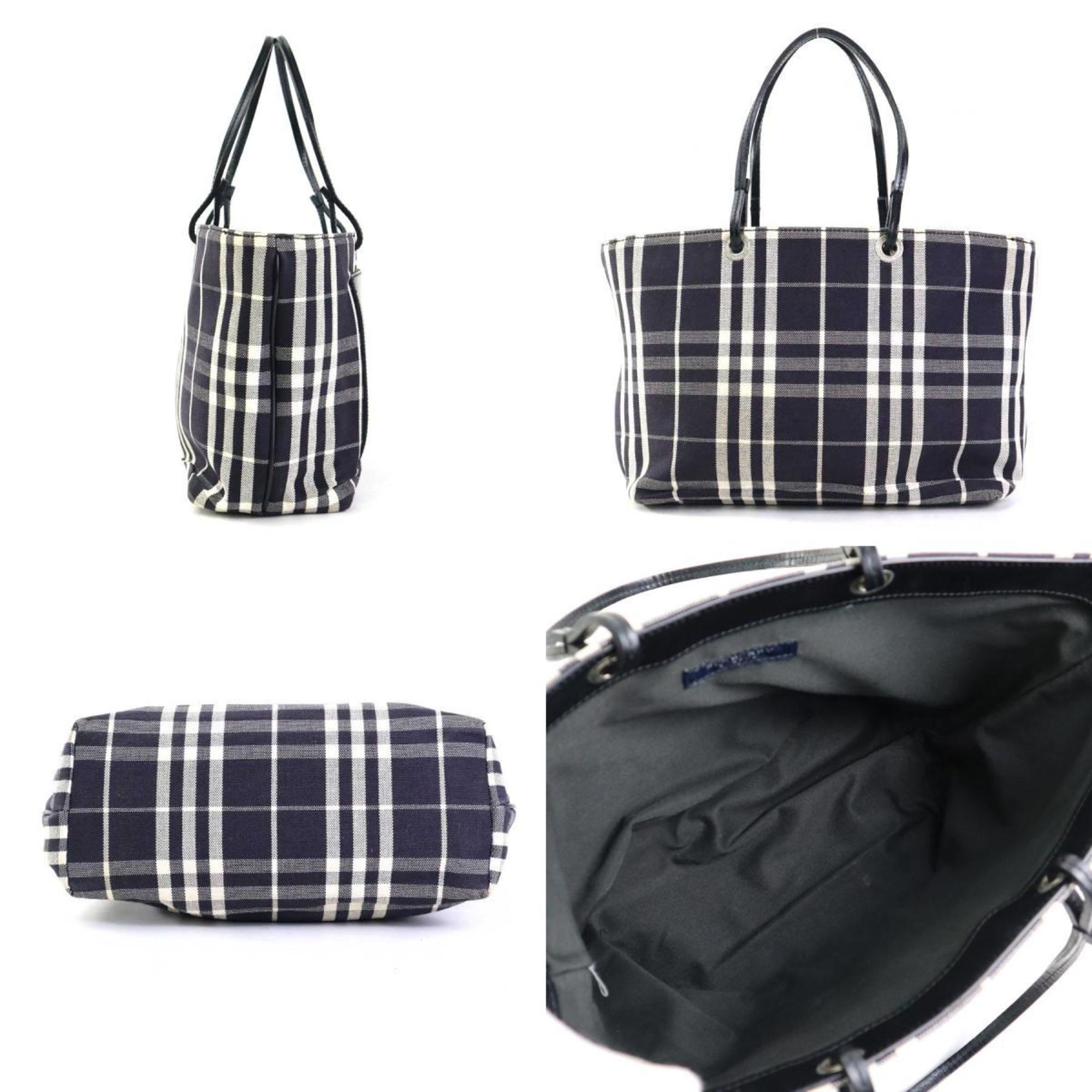 Burberry Black Canvas Leather Handbag (Pre-Owned)