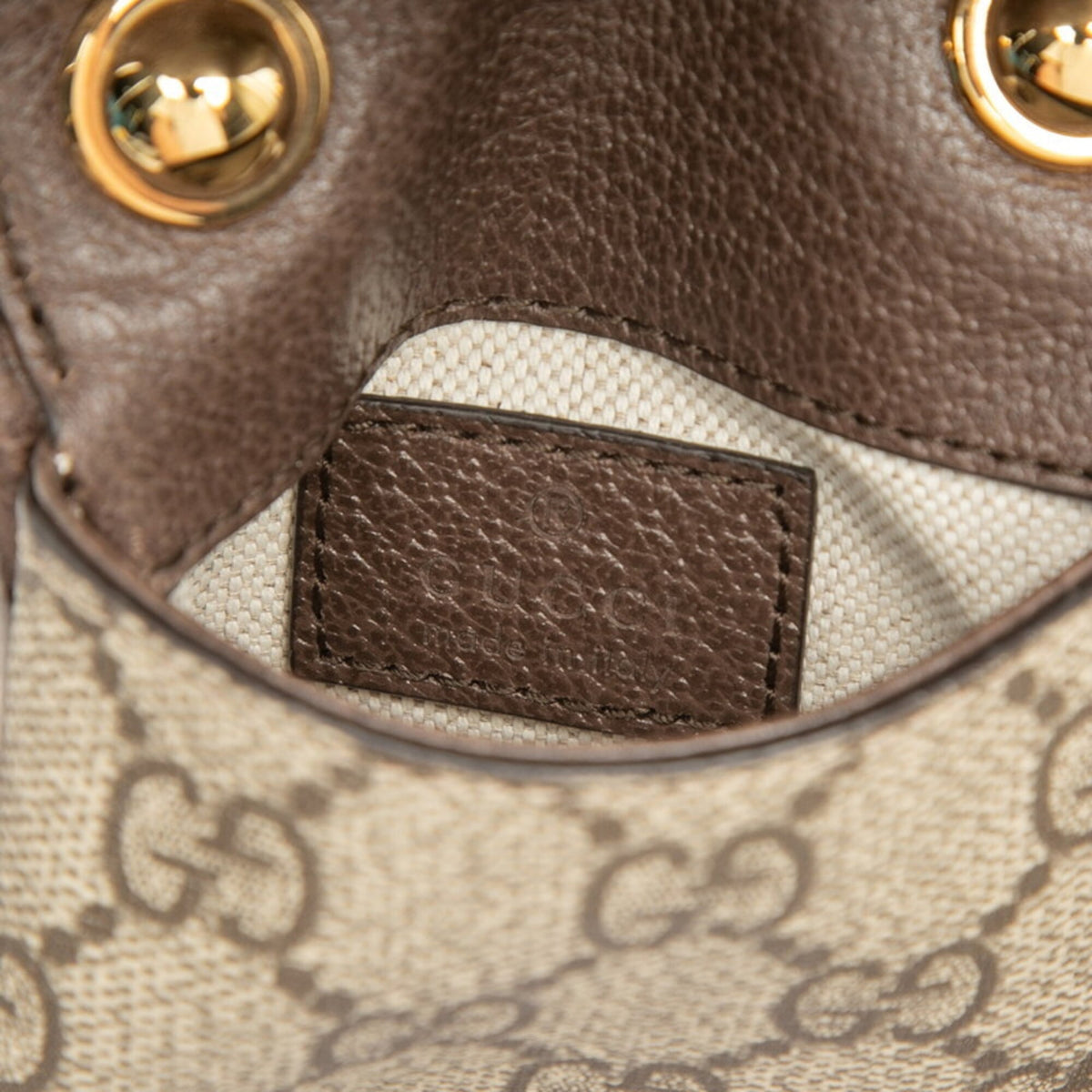 Gucci Beige Brown Leather Shoulder Bag (Pre-Owned)