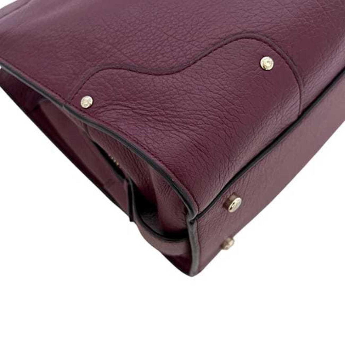 Coach Bordeaux Leather Handbag Shoulder Bag (Pre-Owned)