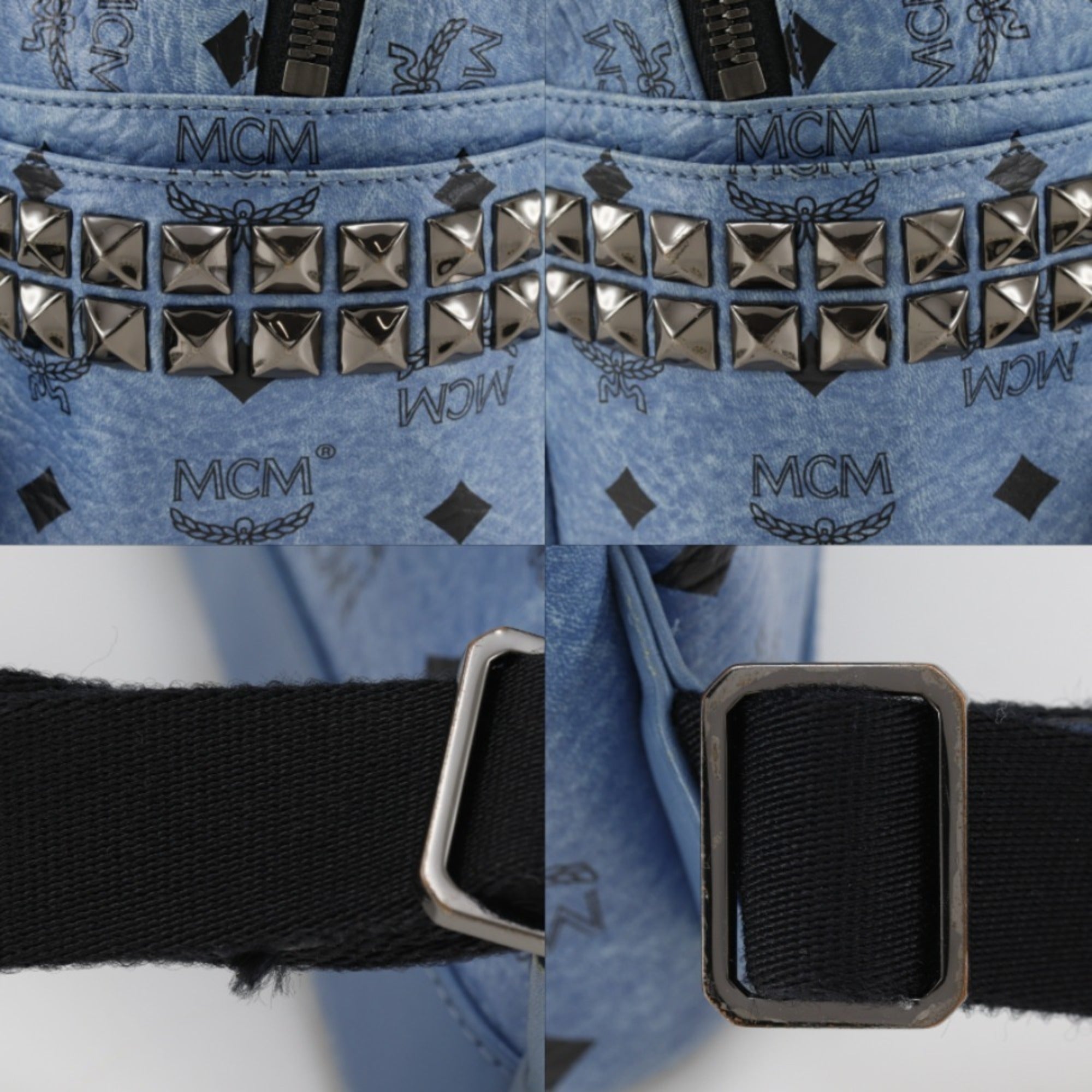 Mcm Light Blue Leather Backpack (Pre-Owned)
