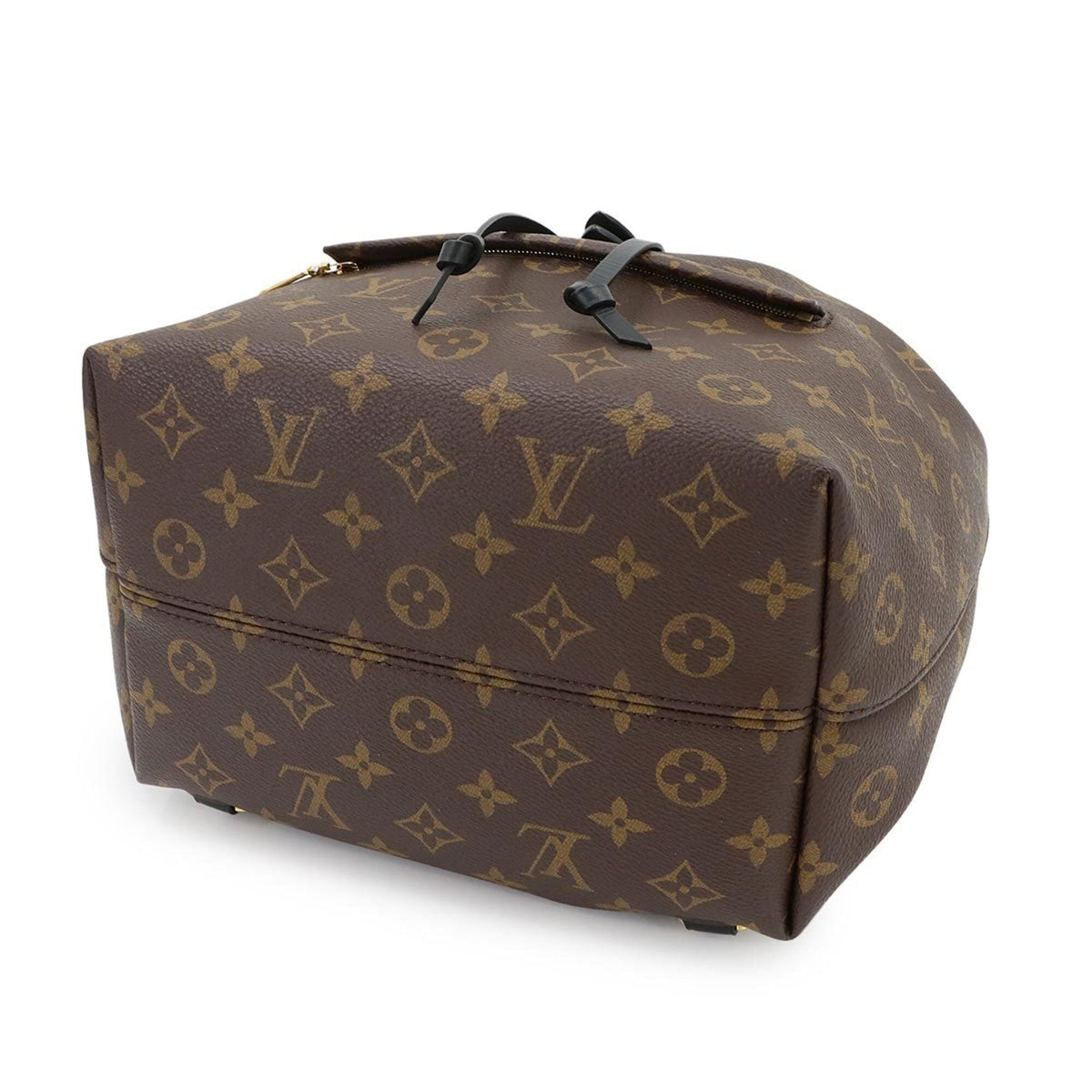 Louis Vuitton Noir Monogram Canvas Leather Backpack (Pre-Owned)