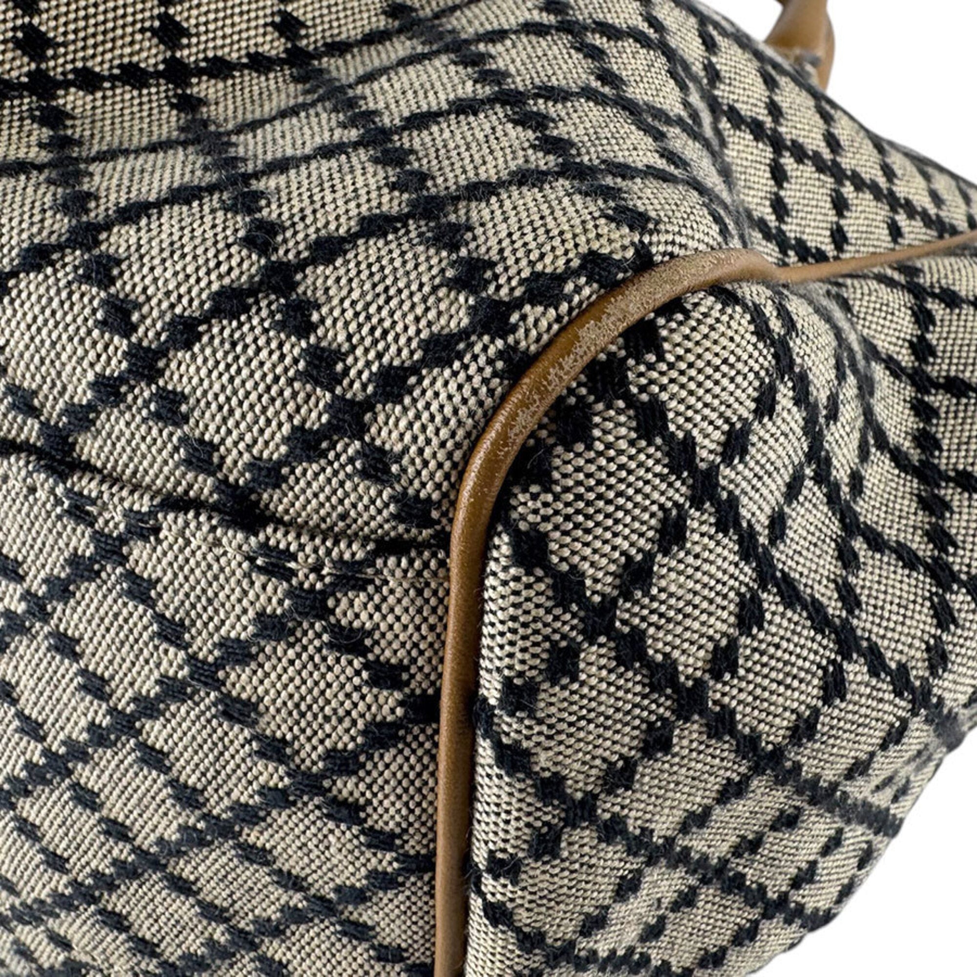 Gucci Brown Canvas Leather Handbag (Pre-Owned)