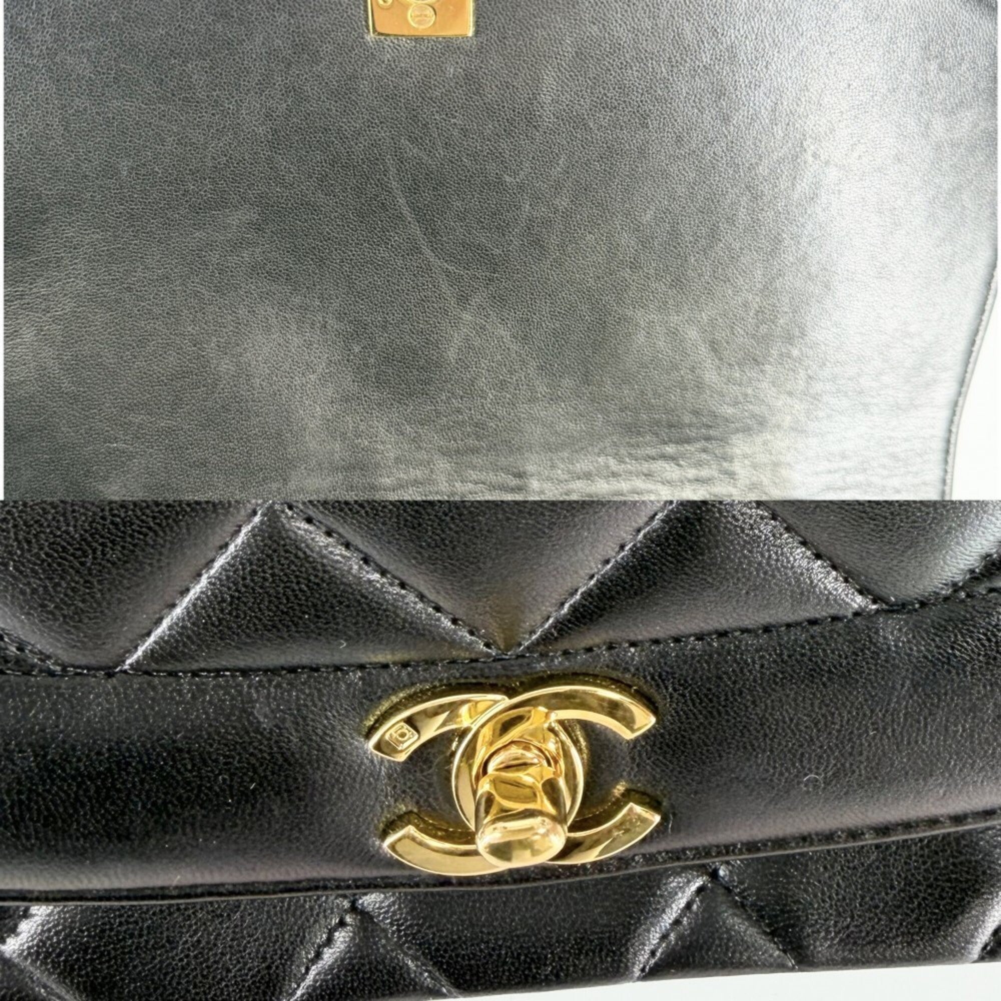 Chanel Matelasse Black Leather Shoulder Bag (Pre-Owned)