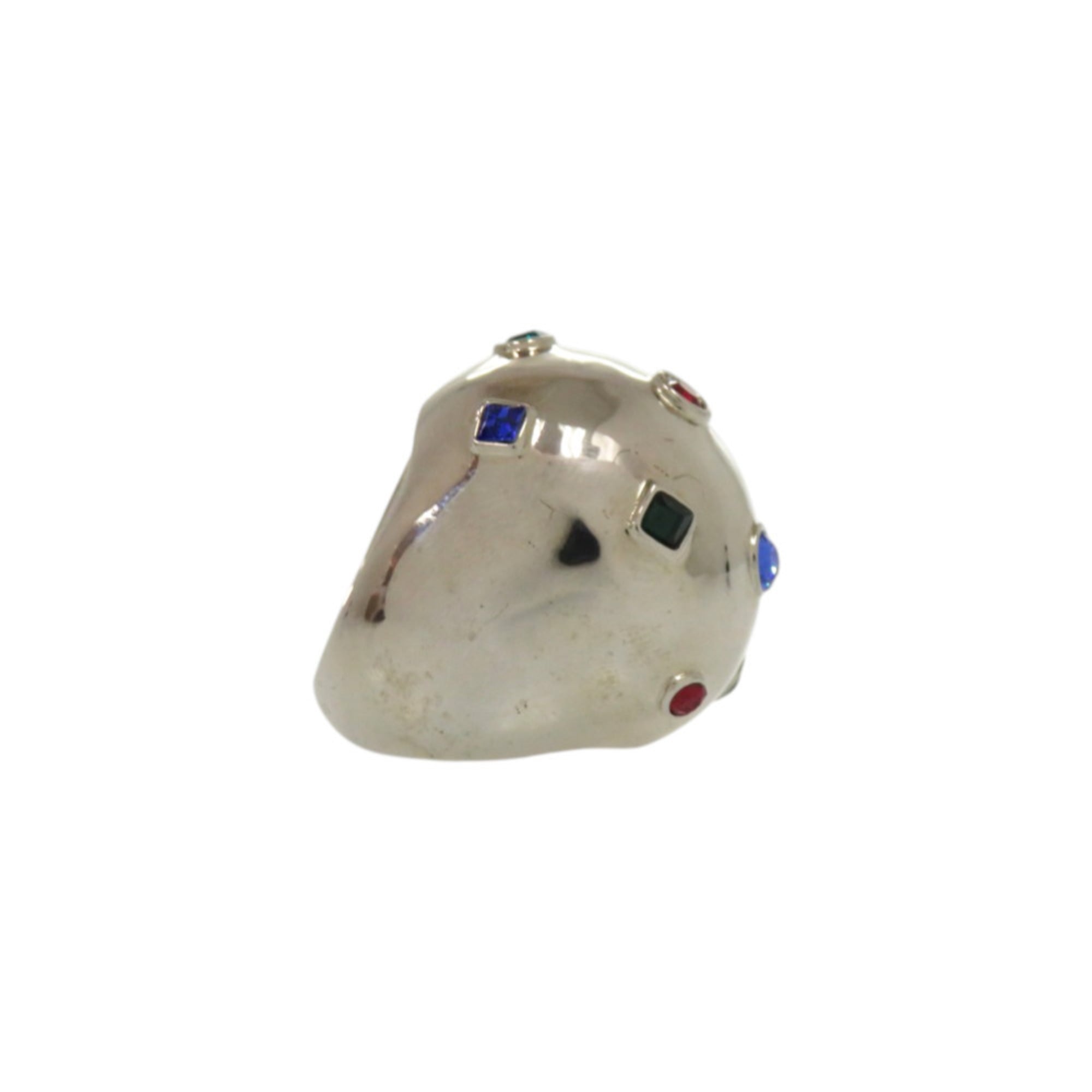 Louis Vuitton Silver Multi-Color Metal Rhinestone Band Ring (Pre-Owned)