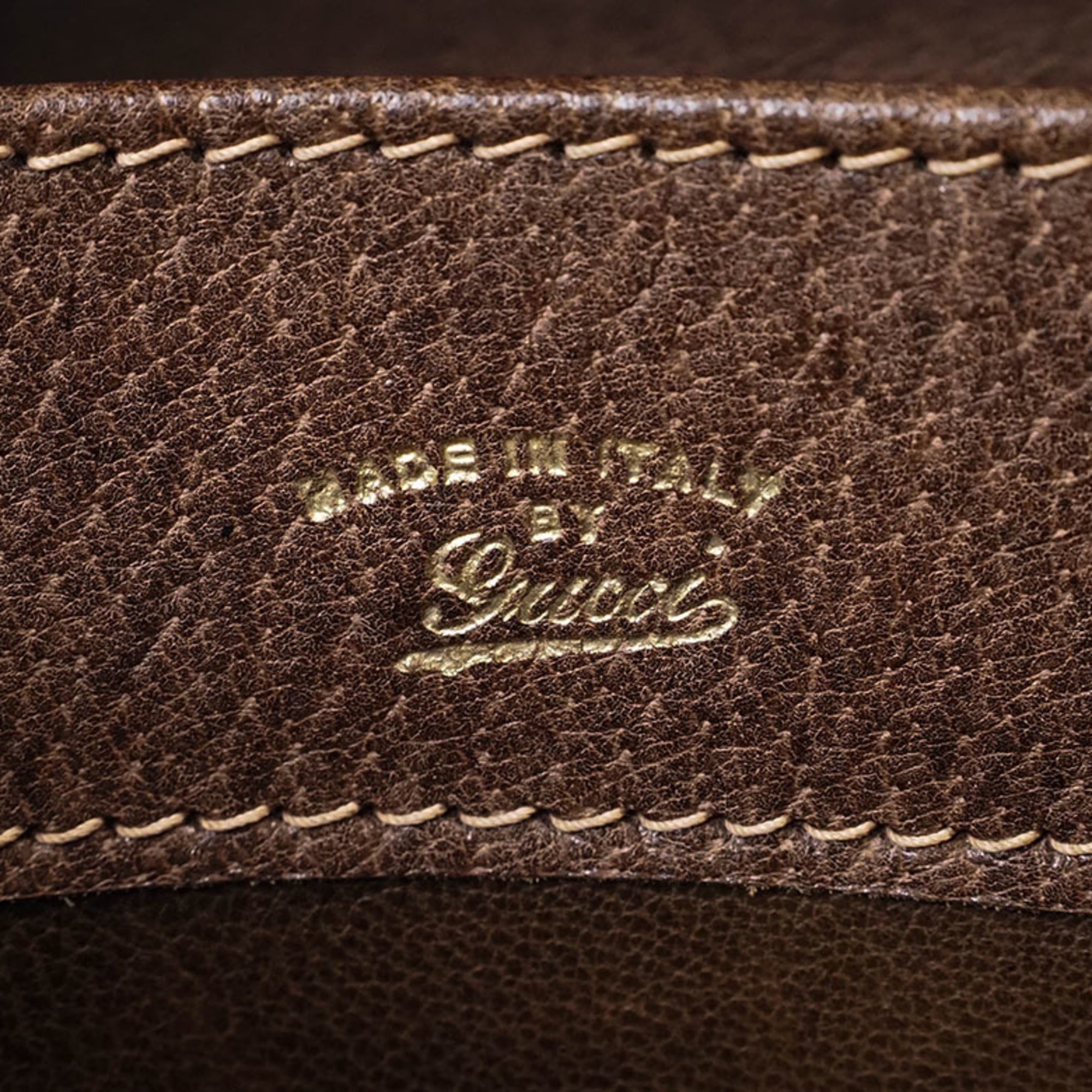 Gucci Brown Leather Shoulder Bag (Pre-Owned)