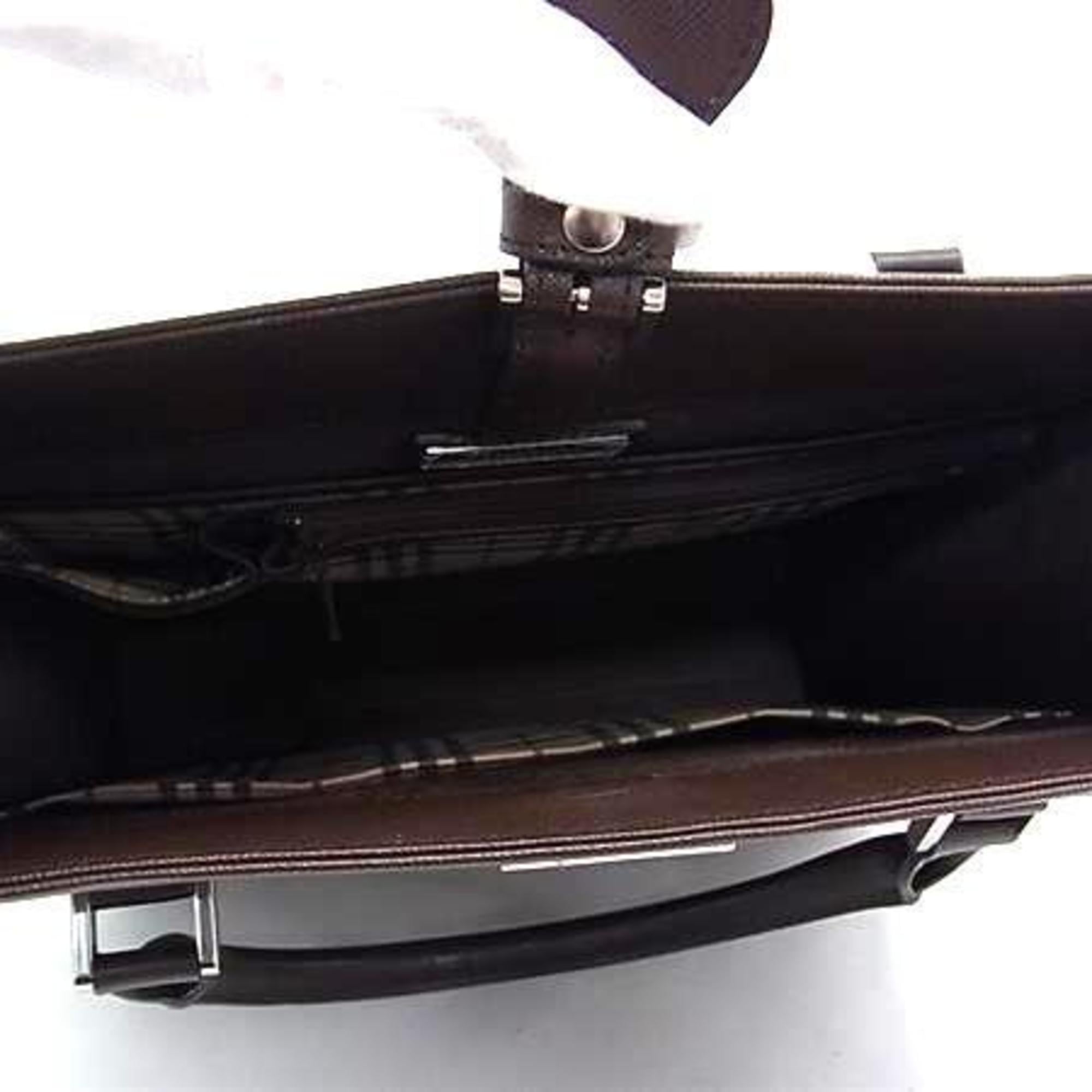 Burberry Brown Leather Handbag Tote Bag (Pre-Owned)