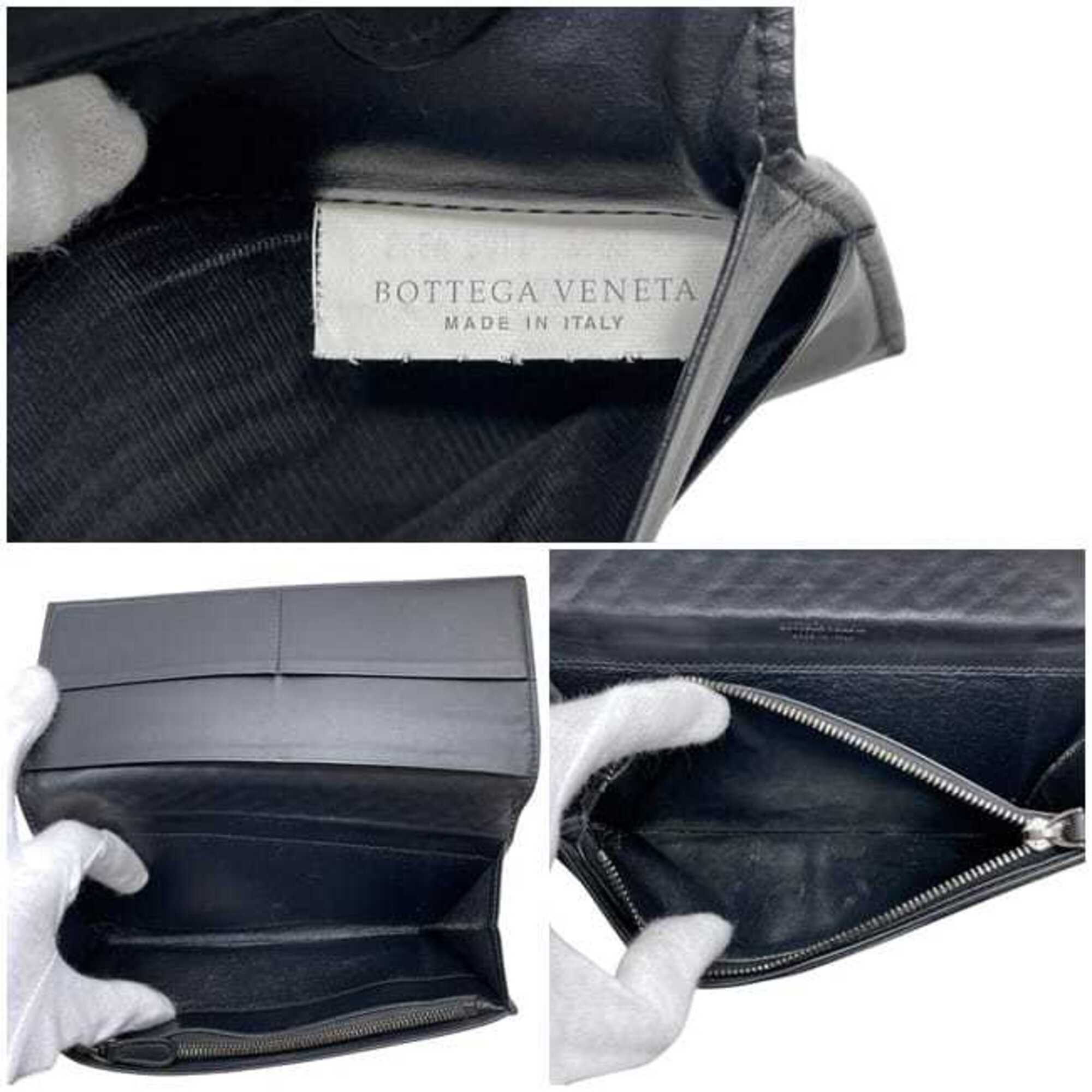 Bottega Veneta Black Intrecciato Long Wallet (Bi-Fold) (Pre-Owned)