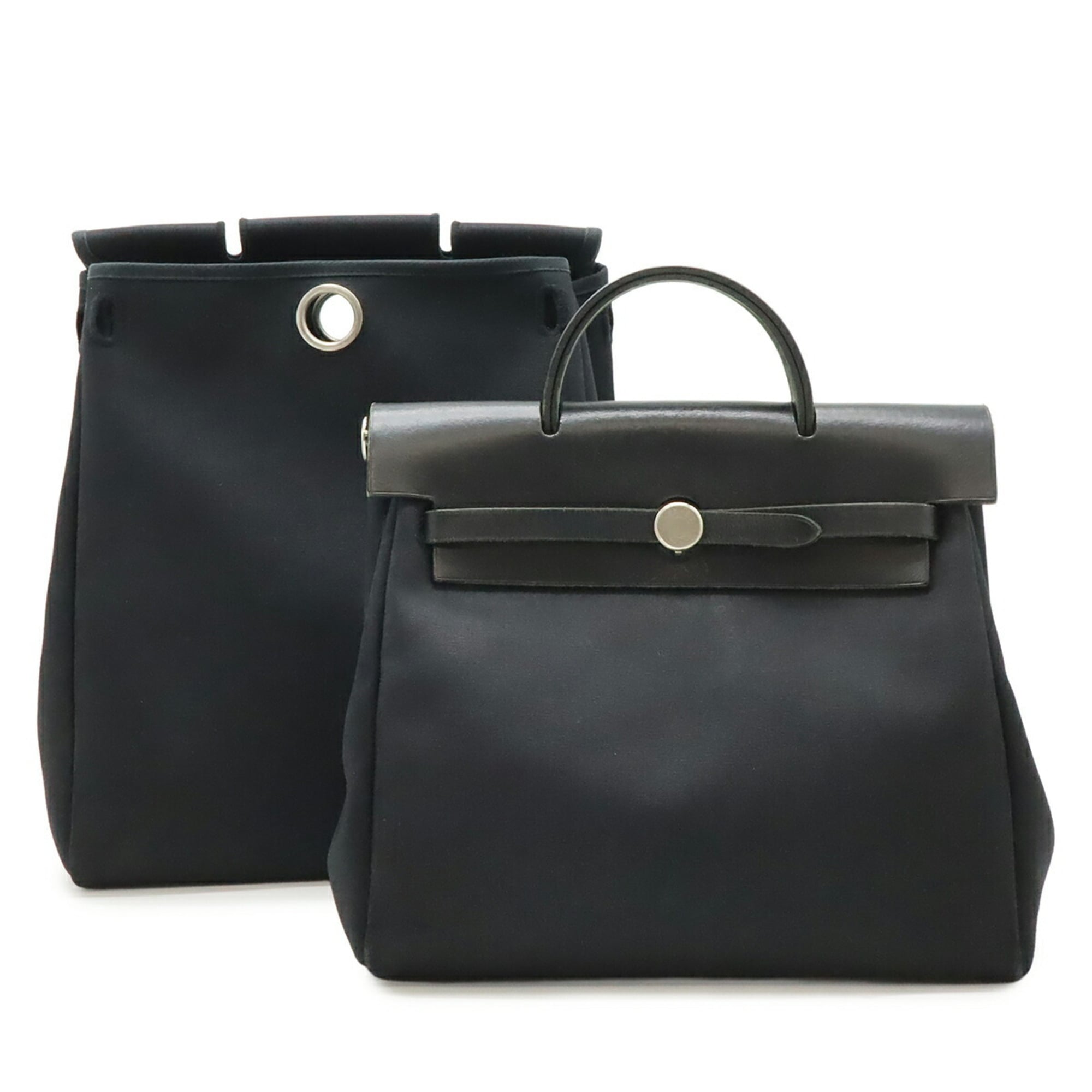 Hermes Black Toile Officier Backpack Handbag (Pre-Owned)