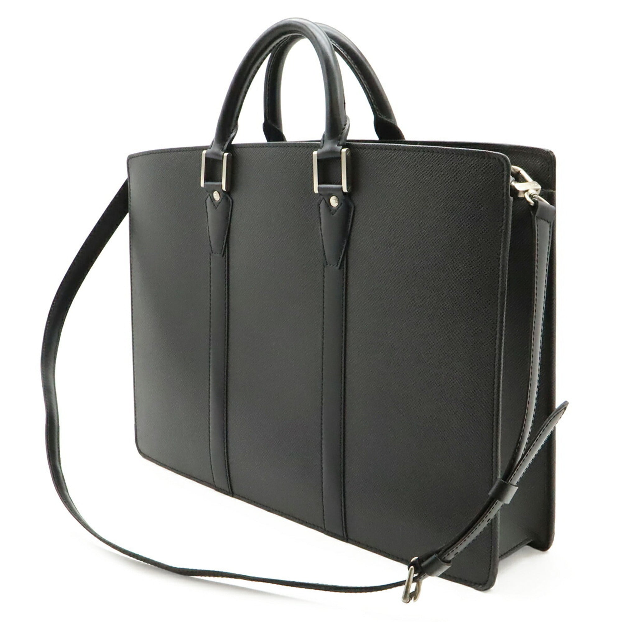 Louis Vuitton Ardoise Black Leather Handbag Shoulder Bag (Pre-Owned)