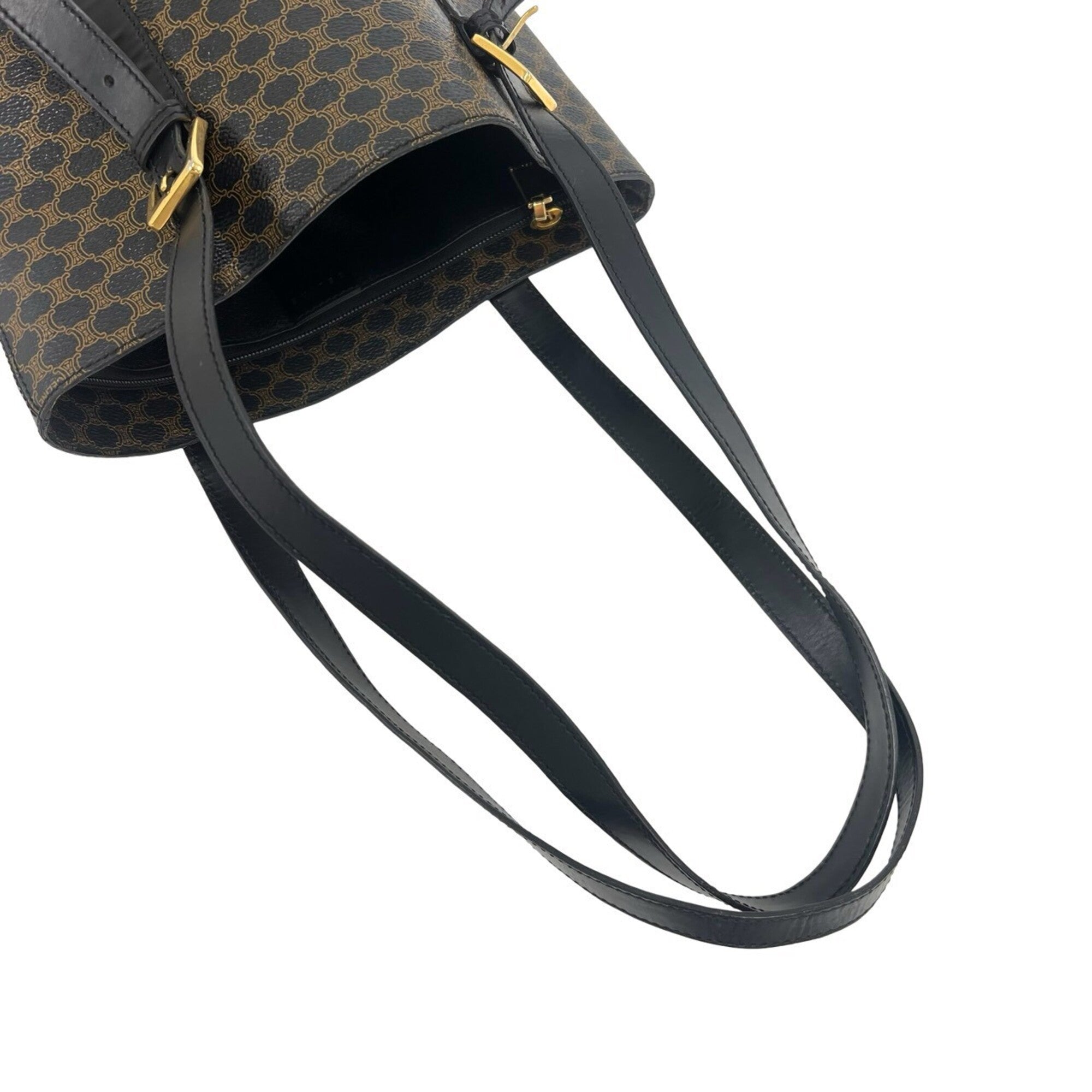 Celine Black Brown Leather Pvc Shoulder Bag Tote Bag (Pre-Owned)