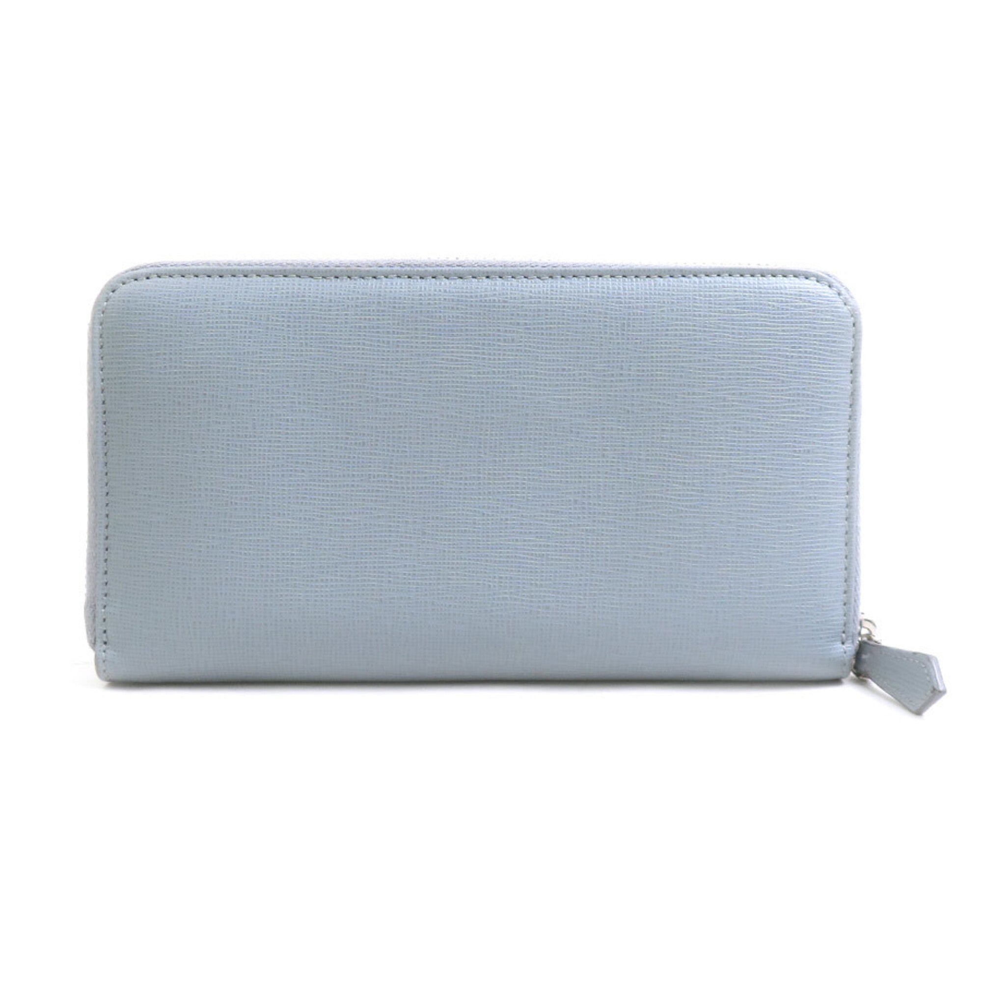 Fendi Light Gray Leather Long Wallet (Bi-Fold) (Pre-Owned)