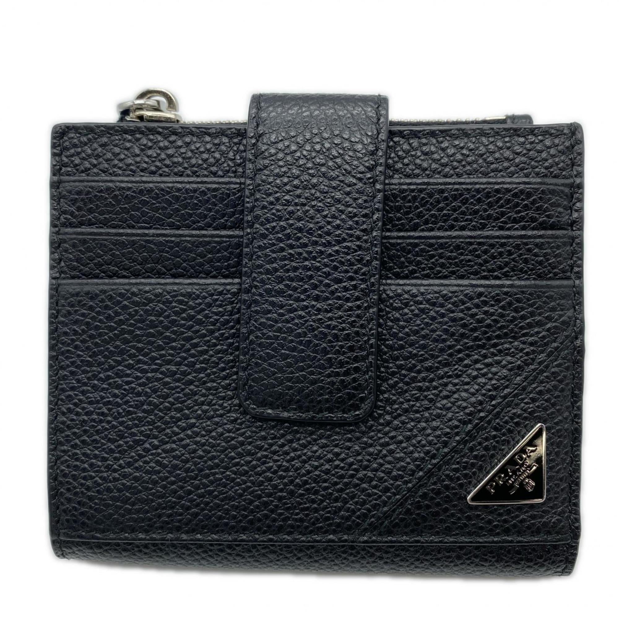 Prada Black Leather Wallet (Bi-Fold) (Pre-Owned)