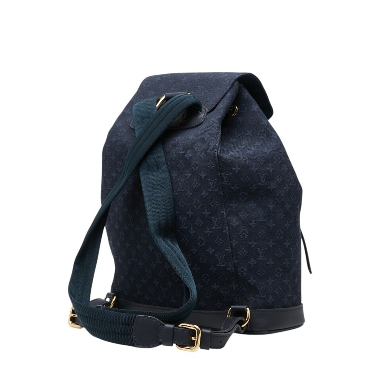 Louis Vuitton Navy Canvas Leather Backpack (Pre-Owned)