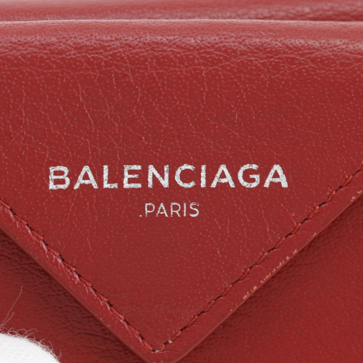 Balenciaga Red Color Leather Wallet (Tri-Fold) (Pre-Owned)