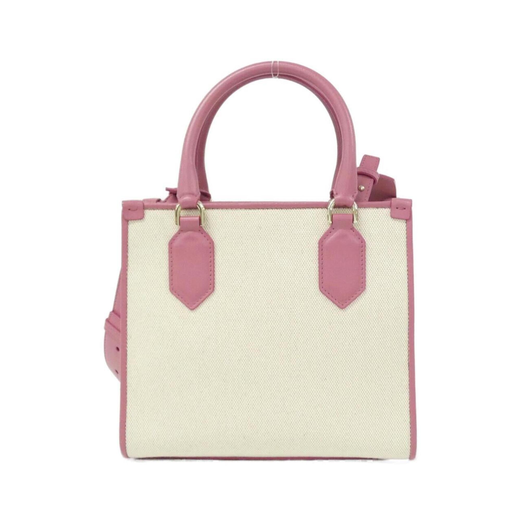 Bvlgari Beige Pink Canvas Handbag (Pre-Owned)
