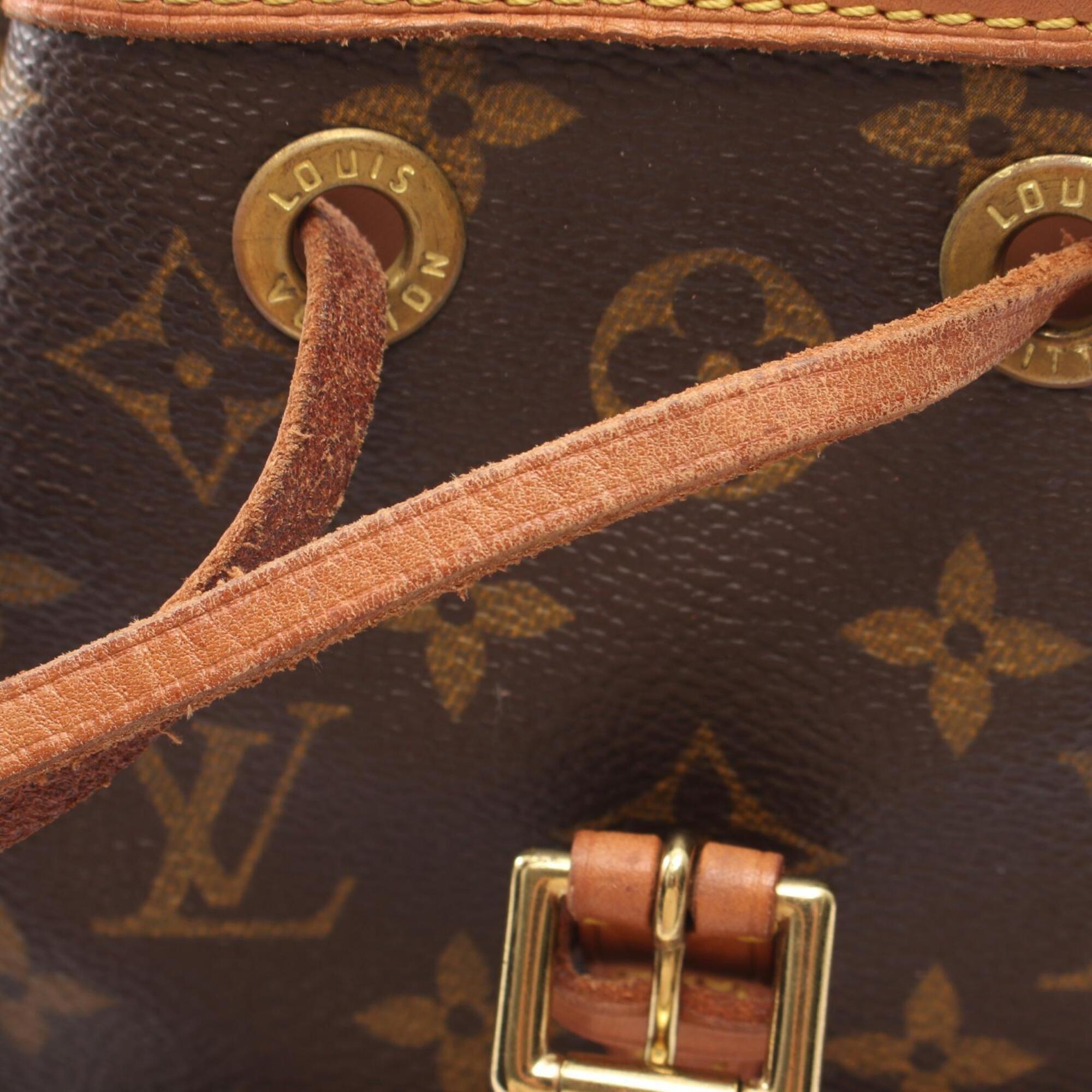 Louis Vuitton Brown Coated Canvas Leather Backpack Handbag (Pre-Owned)