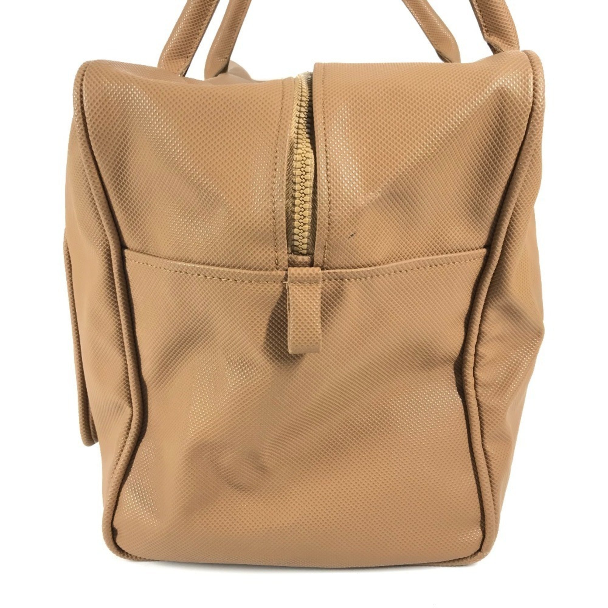 Bottega Veneta Beige Orange Pvc Boston Bag Shoulder Bag (Pre-Owned)