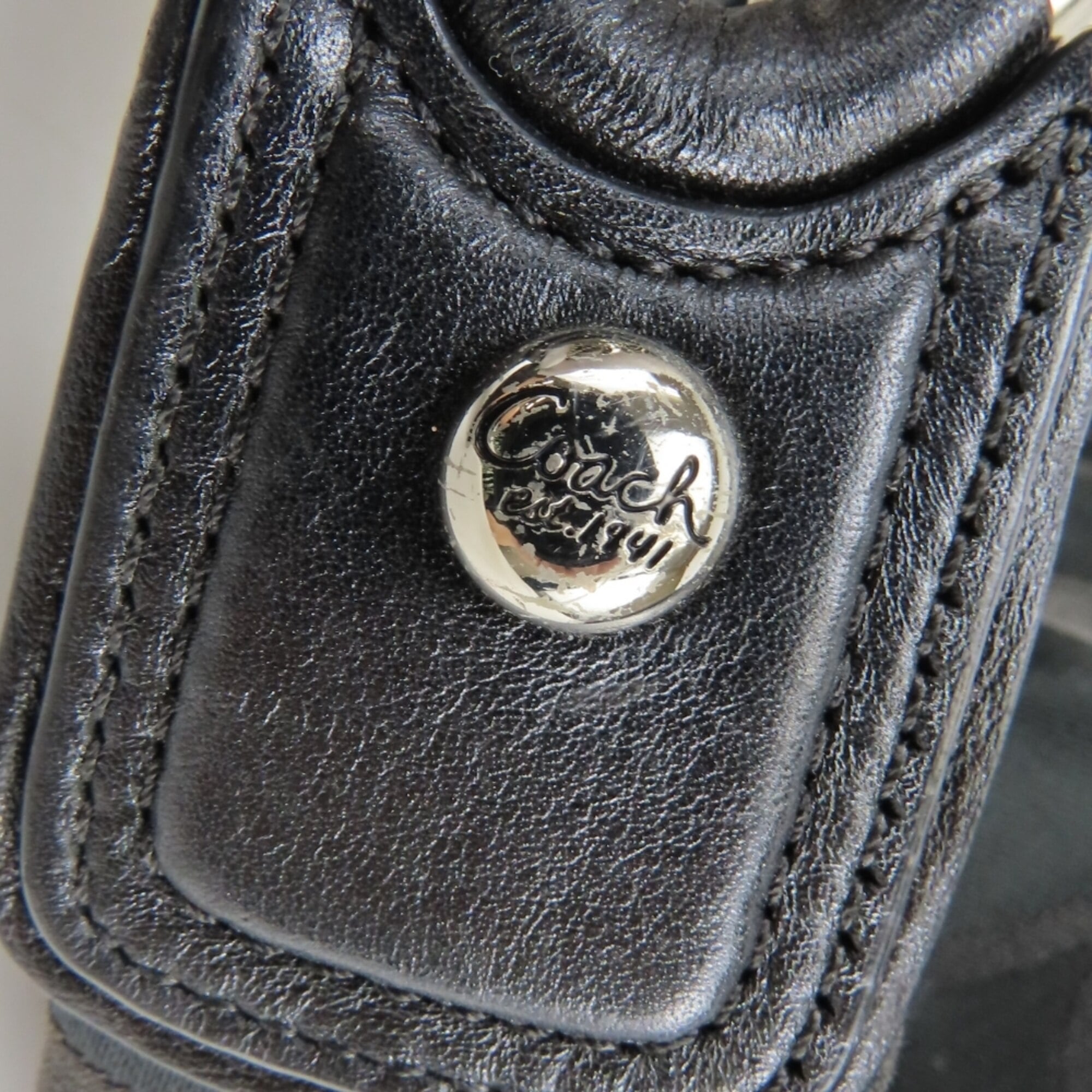Coach Black Signature Line Shoulder Bag (Pre-Owned)