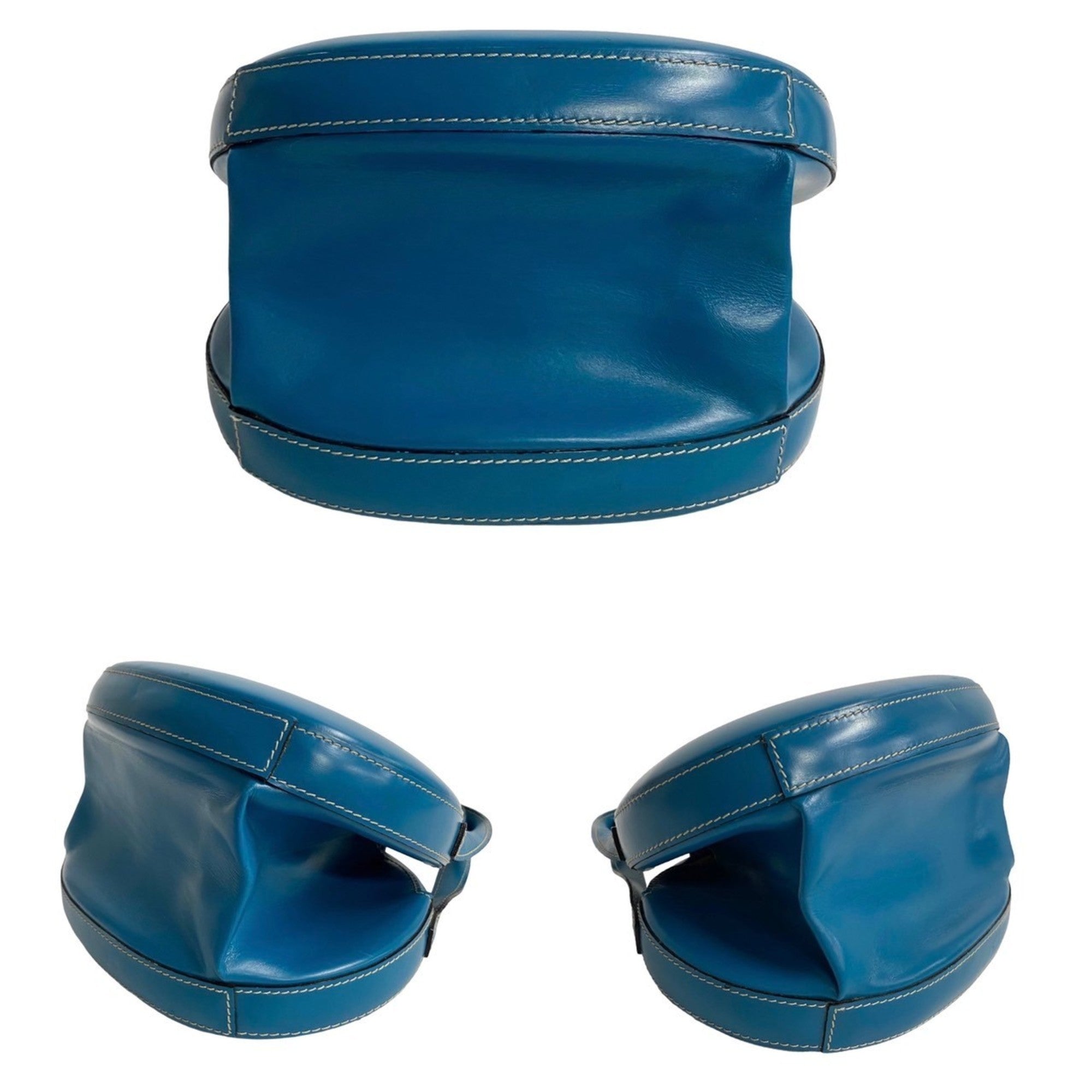 Loewe Blue Leather Handbag Vanity Bag (Pre-Owned)