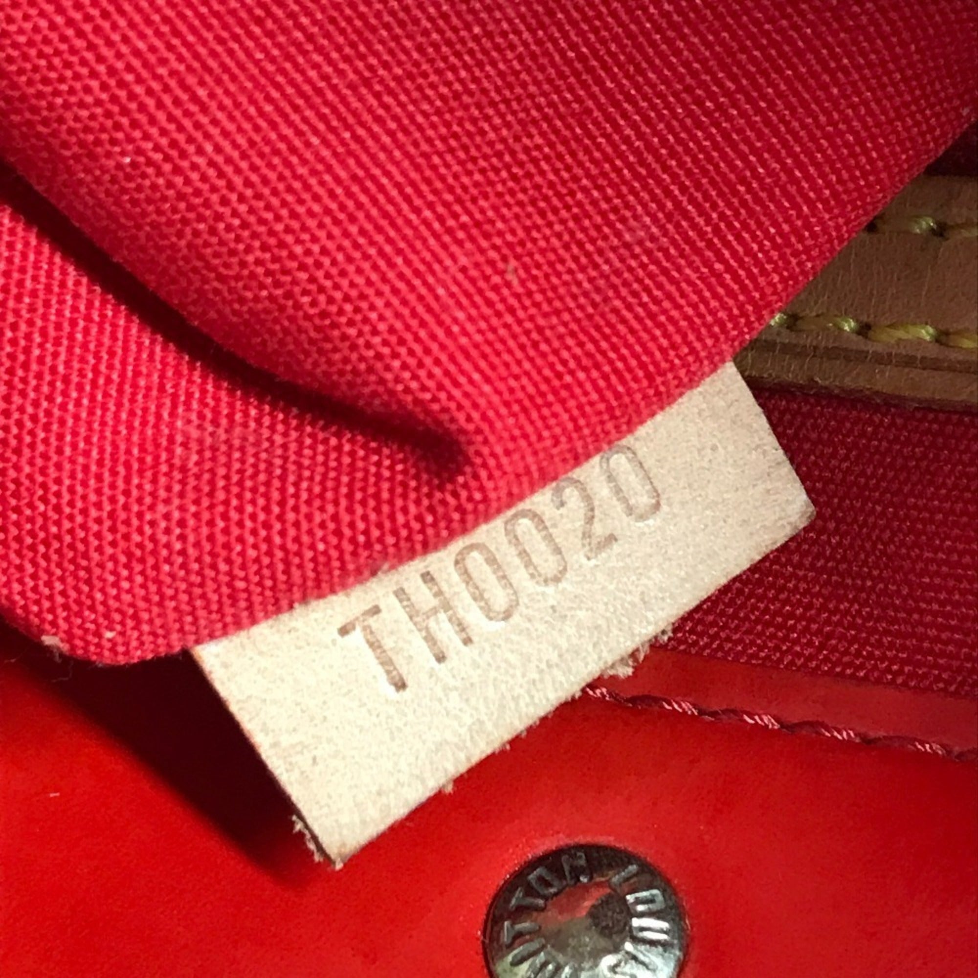 Louis Vuitton Red Color Rouge Monogram Vernis Canvas Boston Bag Shoulder Bag Tote Bag (Pre-Owned)