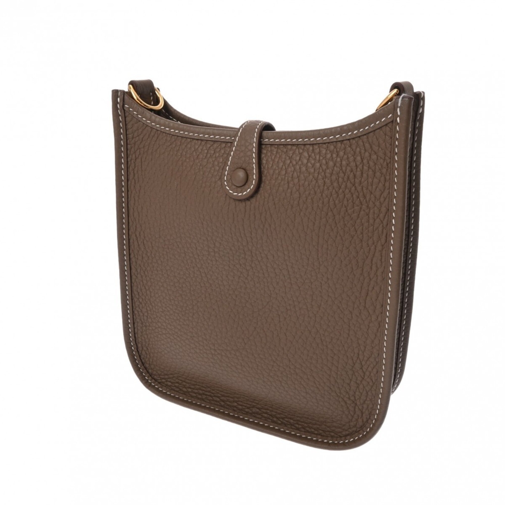 Hermes Etoupe Gray Taurillon Clemence Leather Shoulder Bag (Pre-Owned)