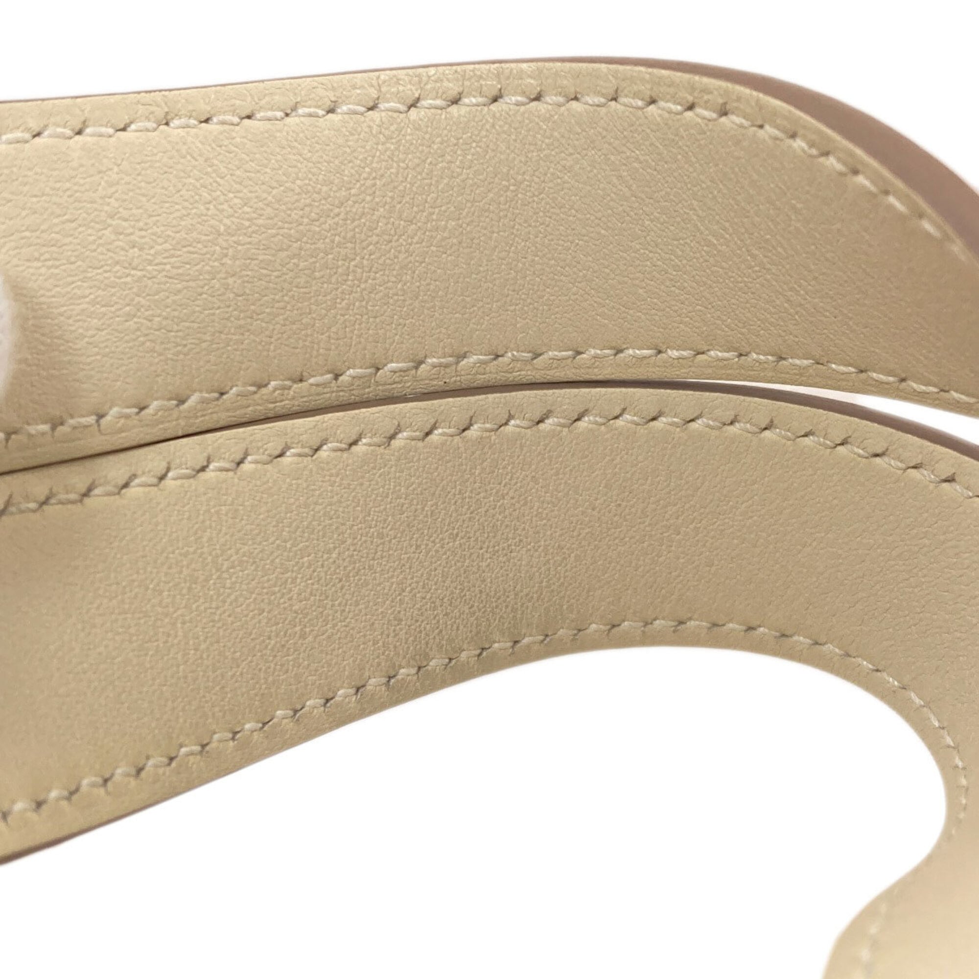 Hermes Cream Taurillon Clemence Leather Handbag (Pre-Owned)