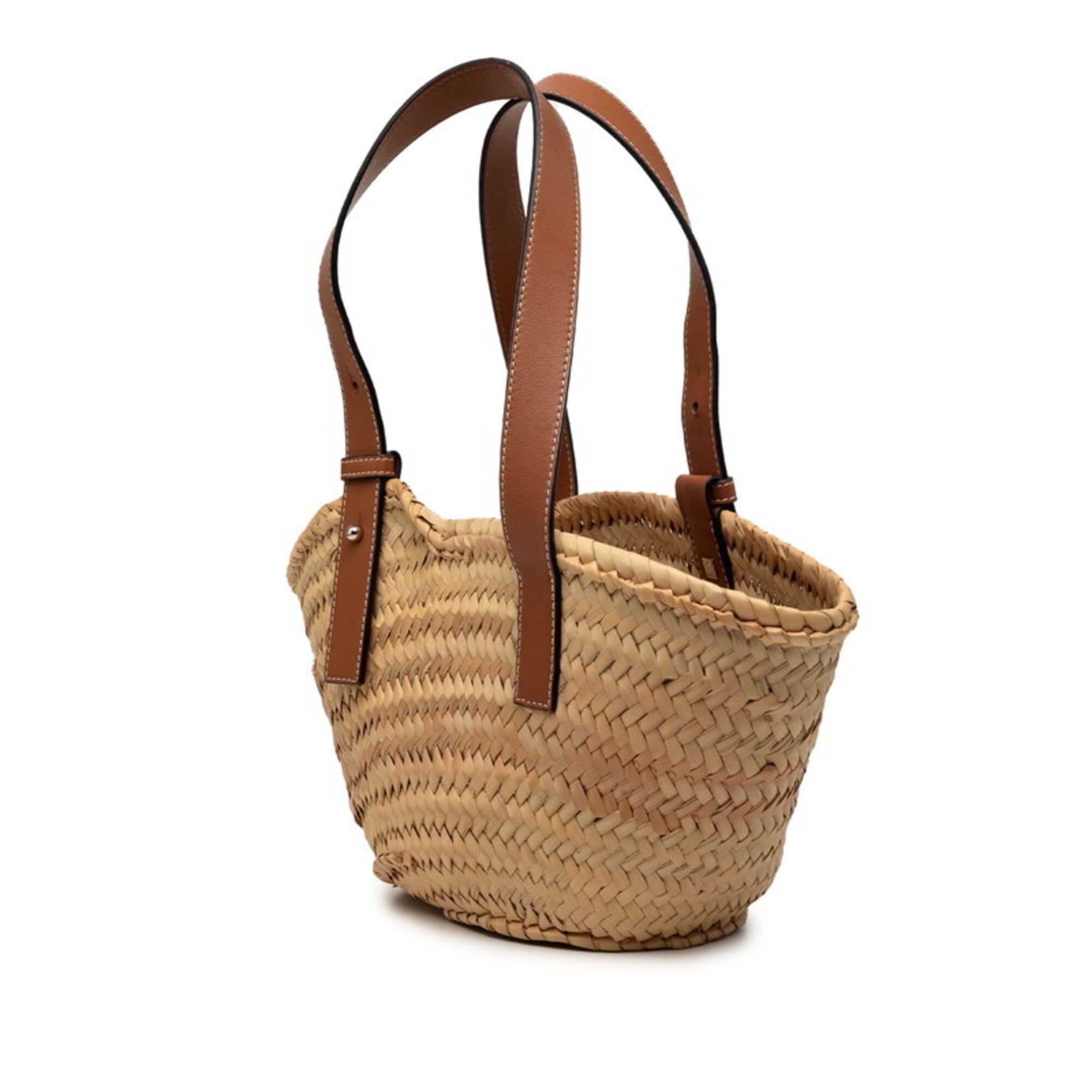 Loewe Beige Brown Raffia Handbag (Pre-Owned)