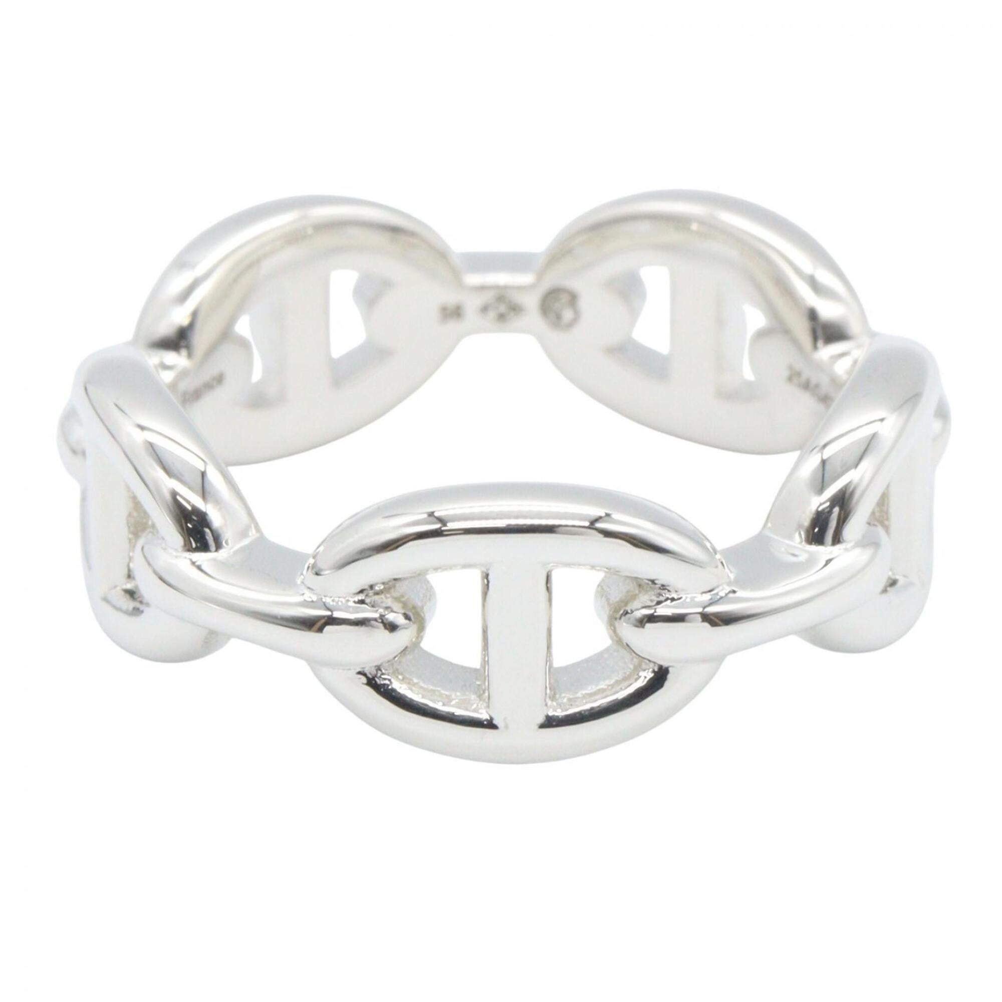 Hermes Silver Silver 925 Band Ring (Pre-Owned)