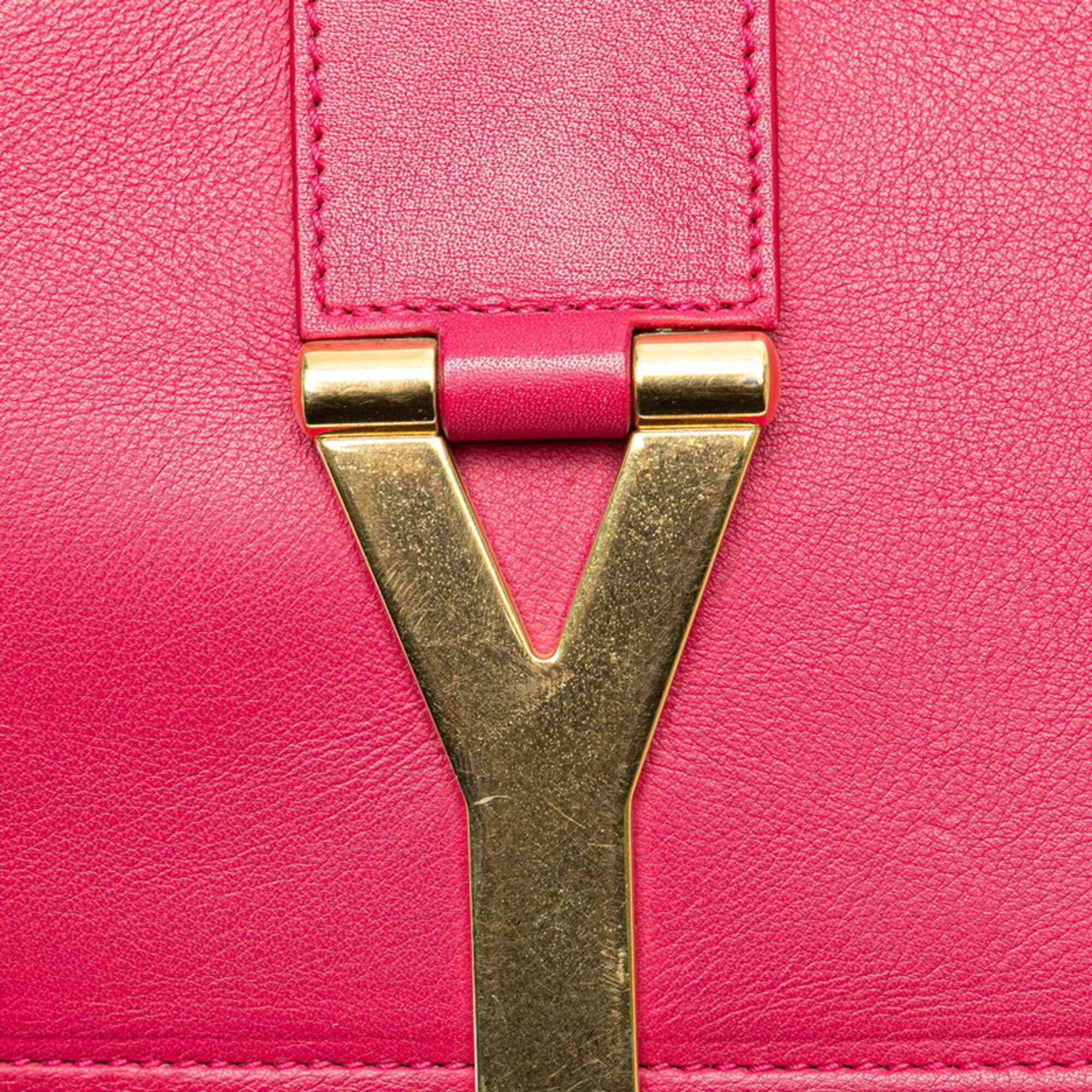 Saint Laurent Gold Pink Leather Shoulder Bag (Pre-Owned)