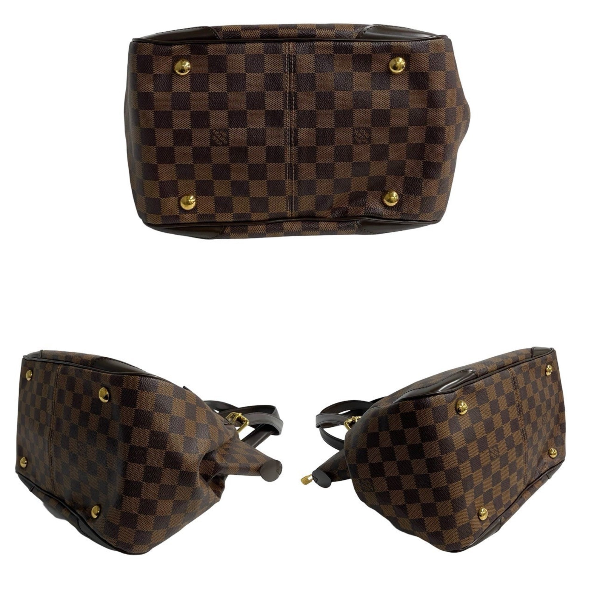 Louis Vuitton Brown Leather Pvc Handbag Tote Bag (Pre-Owned)