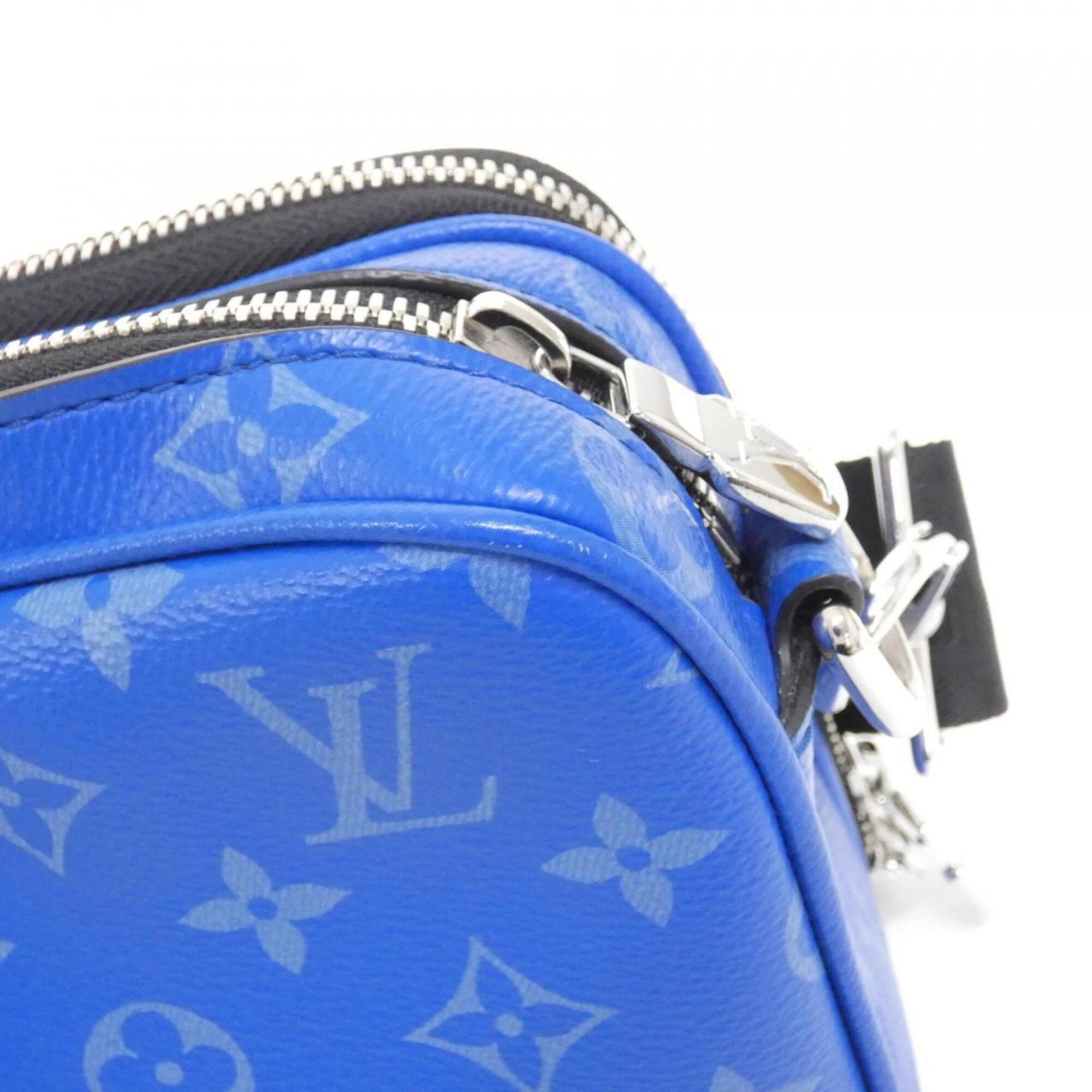Louis Vuitton Blue Coated Canvas Leather Shoulder Bag (Pre-Owned)