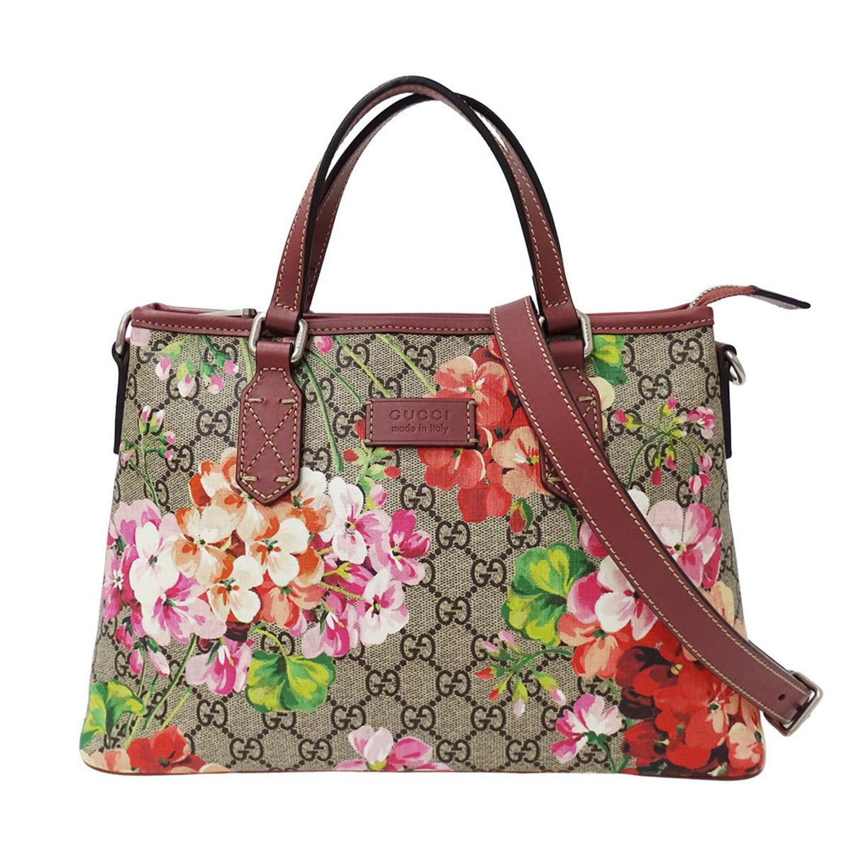 Gucci Beige Red Color Gg Supreme Handbag Shoulder Bag (Pre-Owned)