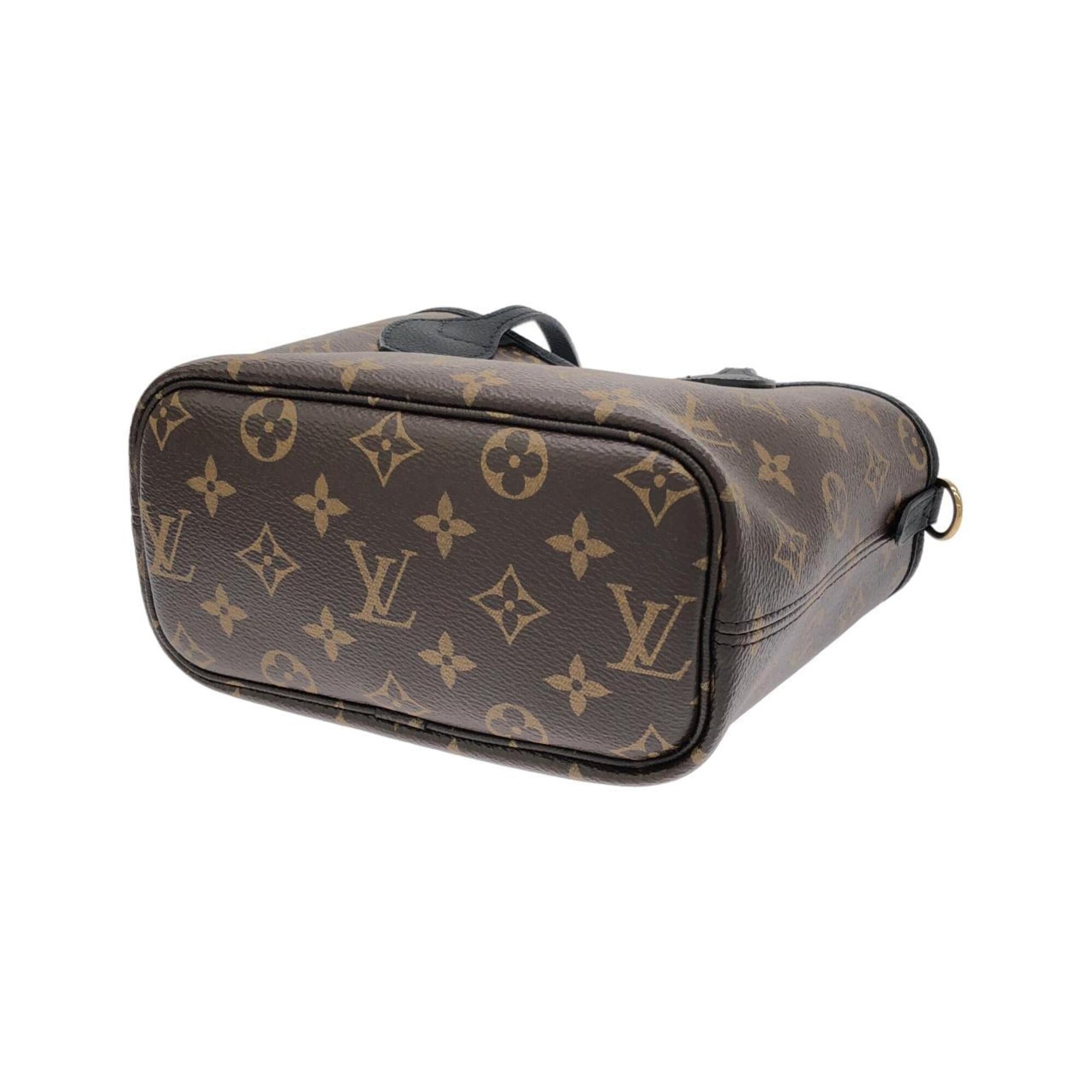 Louis Vuitton Black Marron Coated Canvas Leather Handbag Pouch (Pre-Owned)