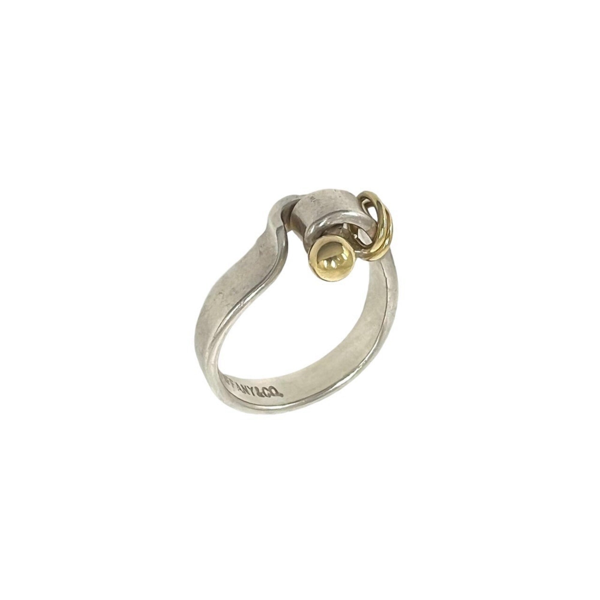 Tiffany Gold Silver Yellow Gold (18K) Silver 925 Band Ring (Pre-Owned)