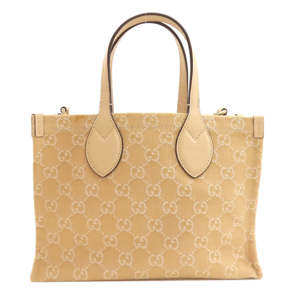 Gucci Beige Canvas Handbag Pouch (Pre-Owned)