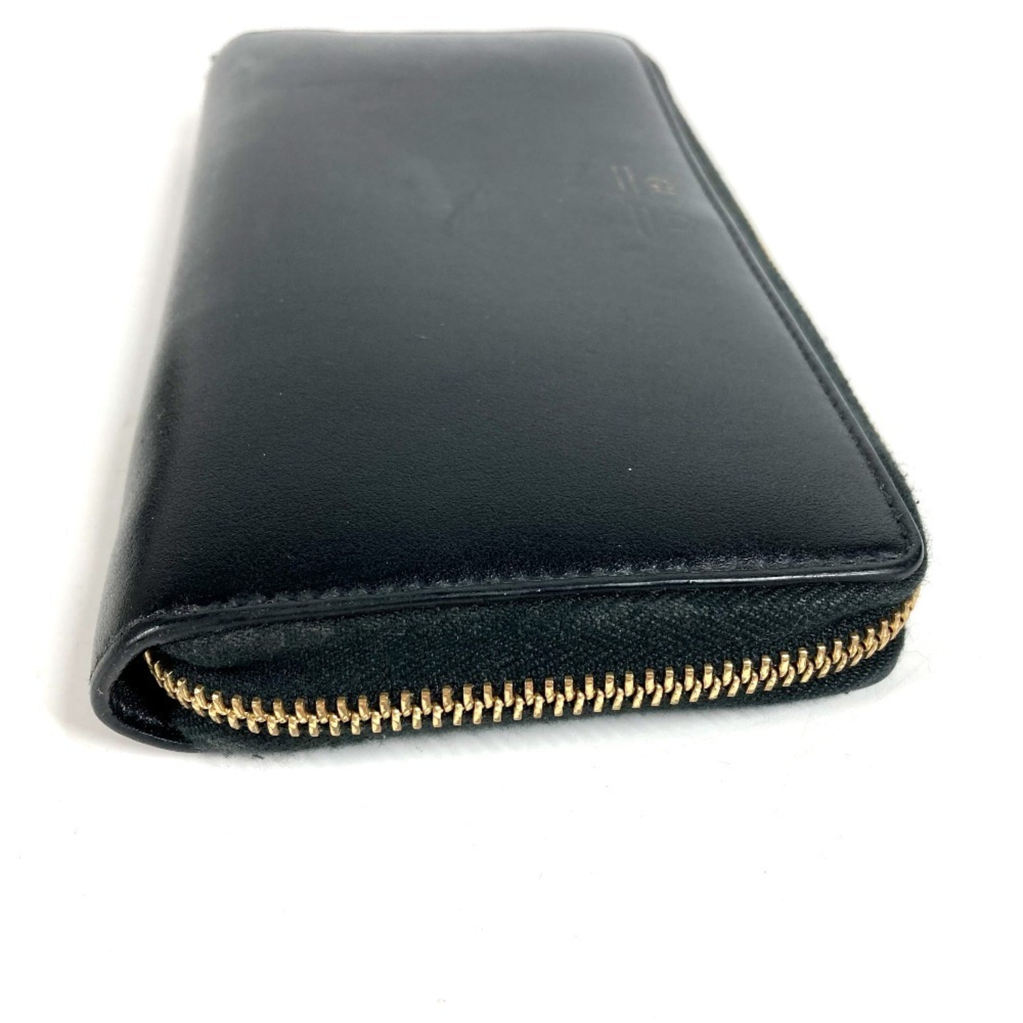 Gucci Black Leather Long Wallet (Bi-Fold) (Pre-Owned)