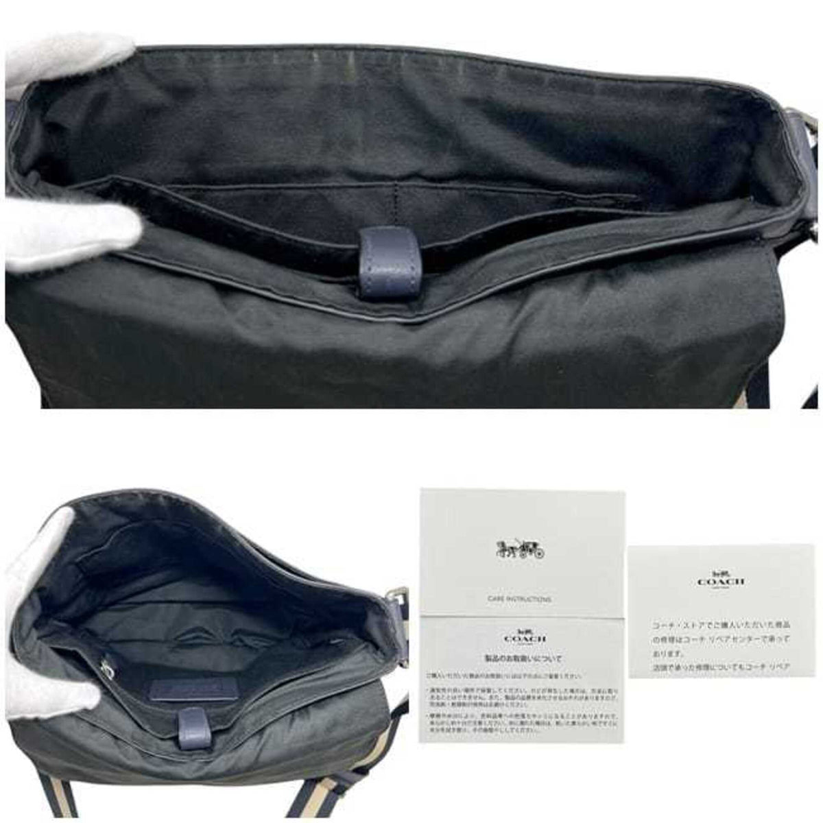 Coach Navy Leather Shoulder Bag (Pre-Owned)