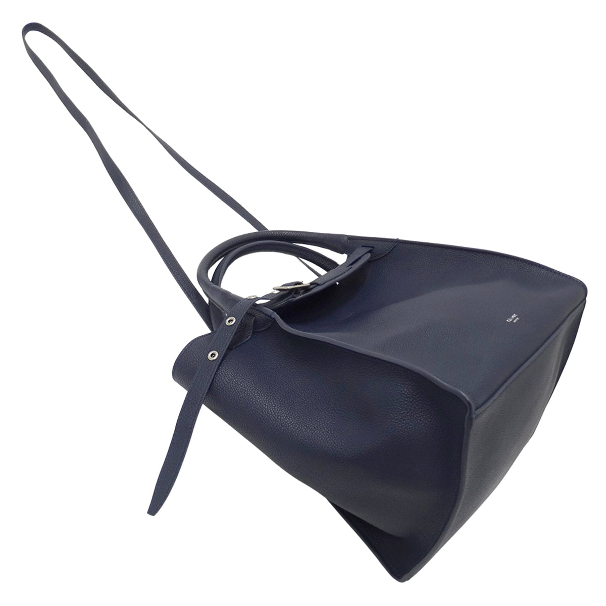 Celine Navy Leather Handbag Shoulder Bag (Pre-Owned)