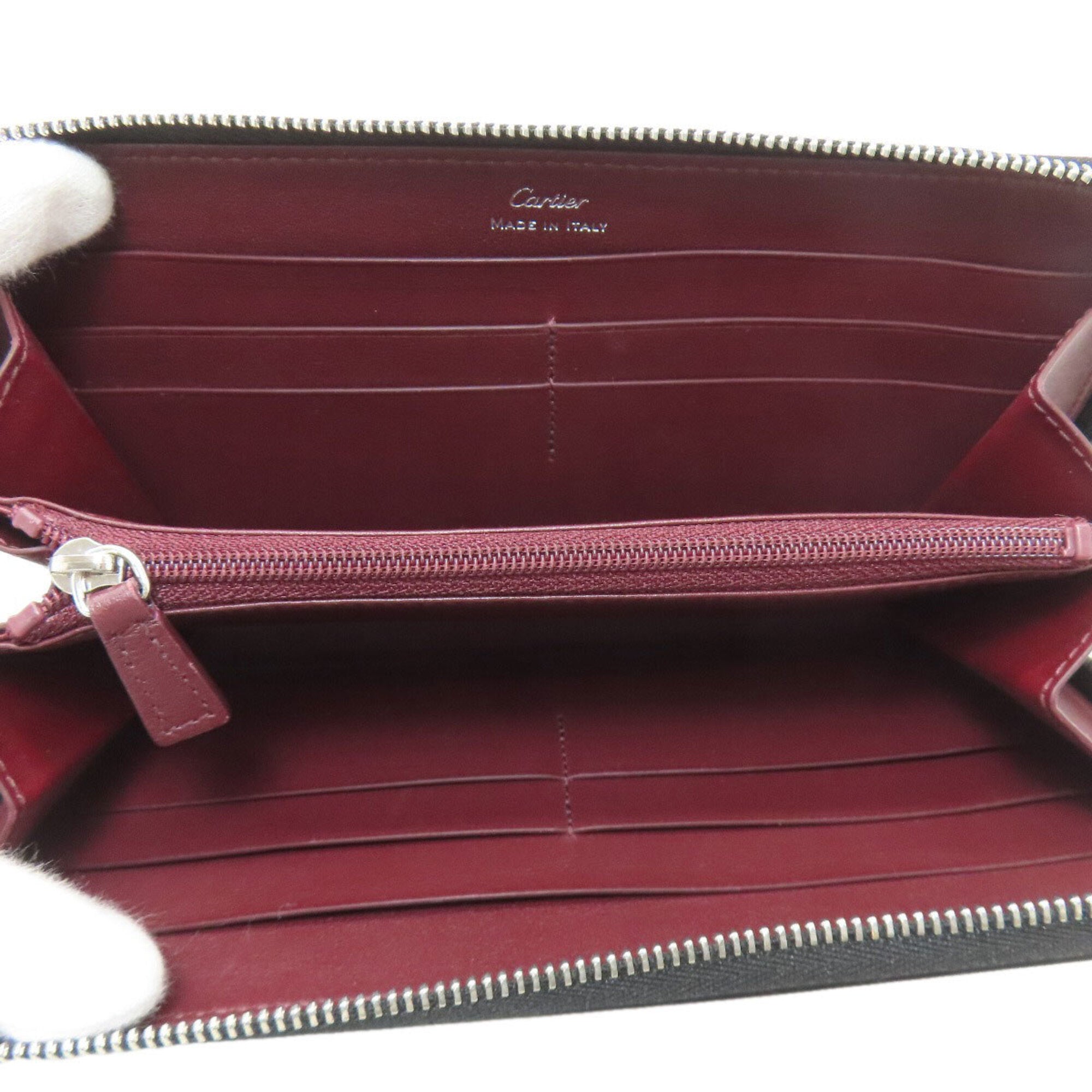 Cartier Must Black Leather Long Wallet (Bi-Fold) (Pre-Owned)