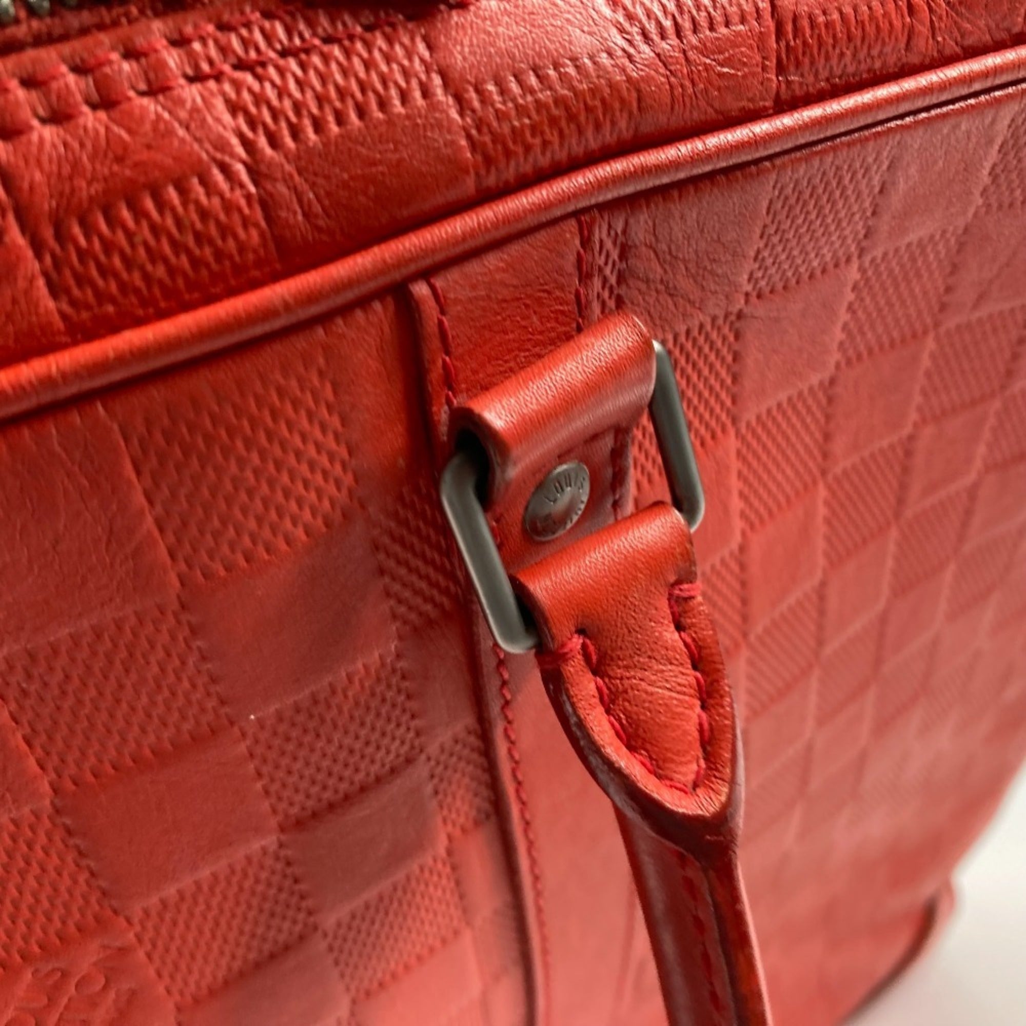 Louis Vuitton Galle Red Color Damier Infini Handbag Tote Bag (Pre-Owned)